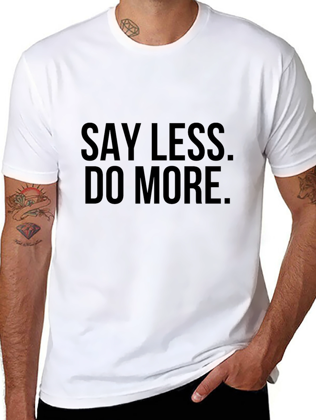 Black Say Less Do More Black Graphic Tee view 8