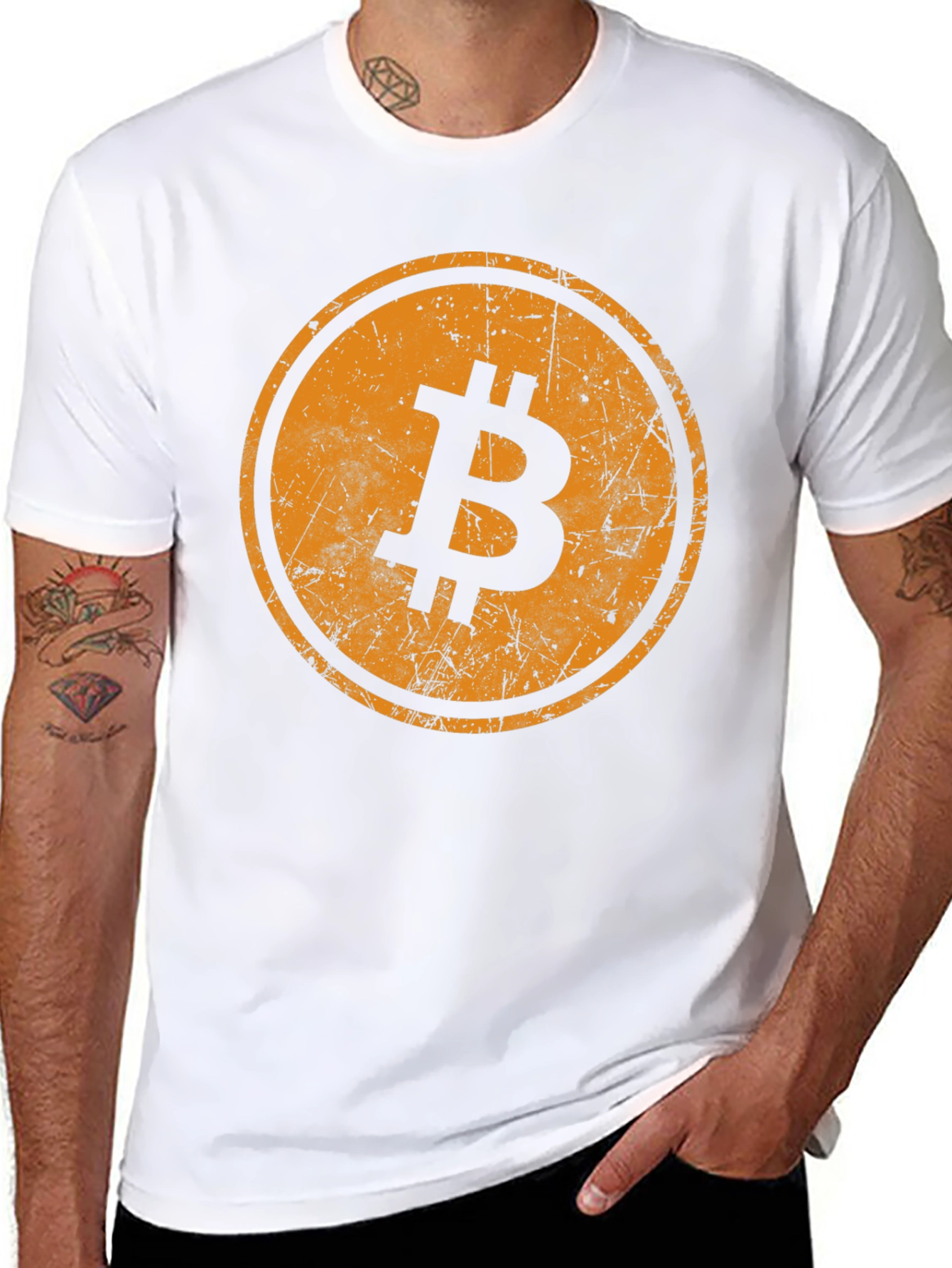 Black Bitcoin Logo Black T-Shirt - Crypto Currency Tee view 8