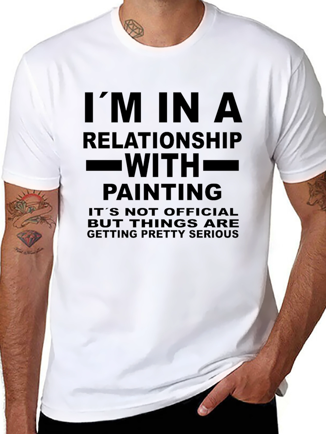 Black Relationship with Painting Funny T-Shirt view 8