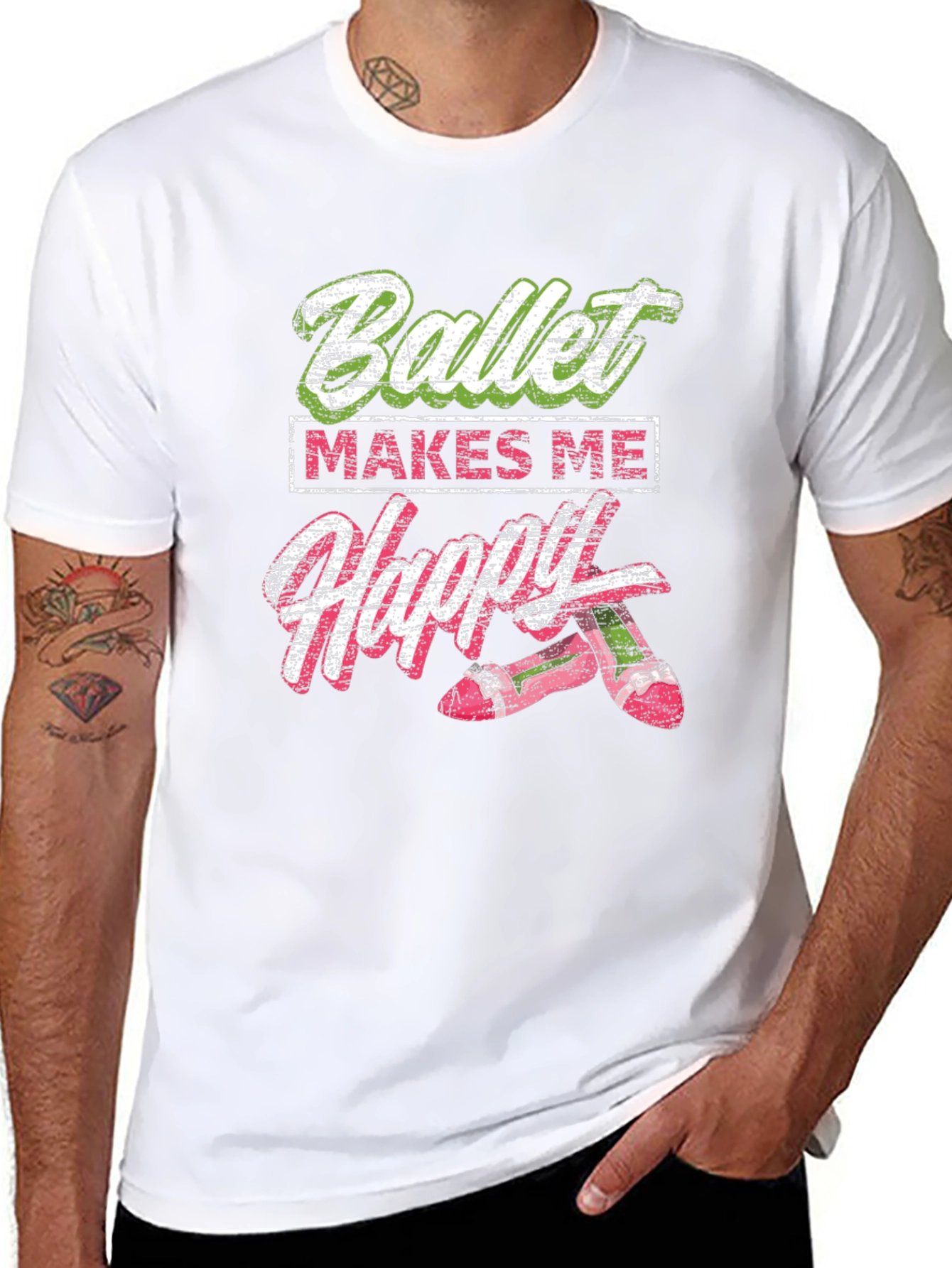Black Ballet Makes Me Happy T-Shirt view 8