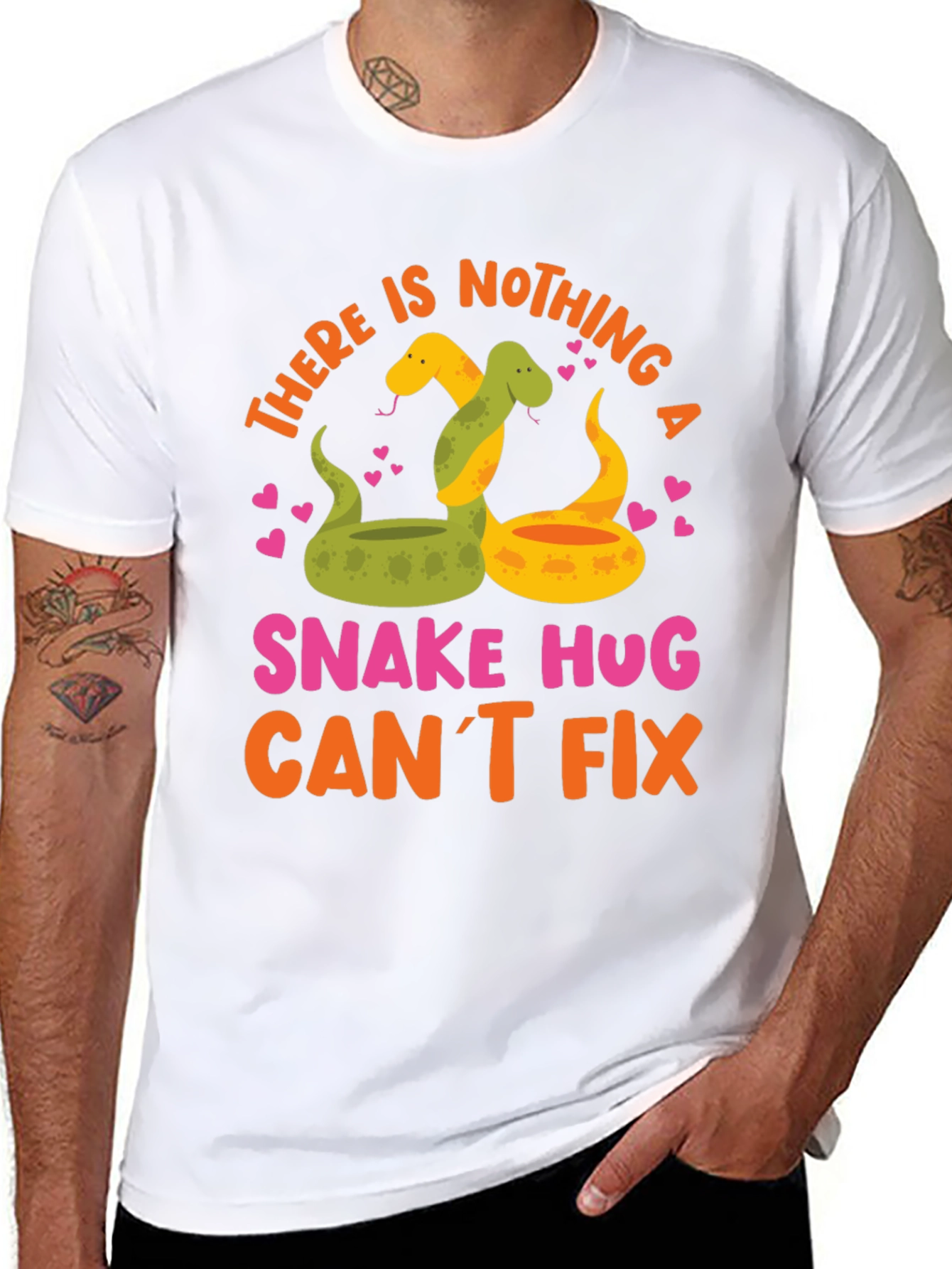Black Snake Hugs T-Shirt - Funny Graphic Tee view 8