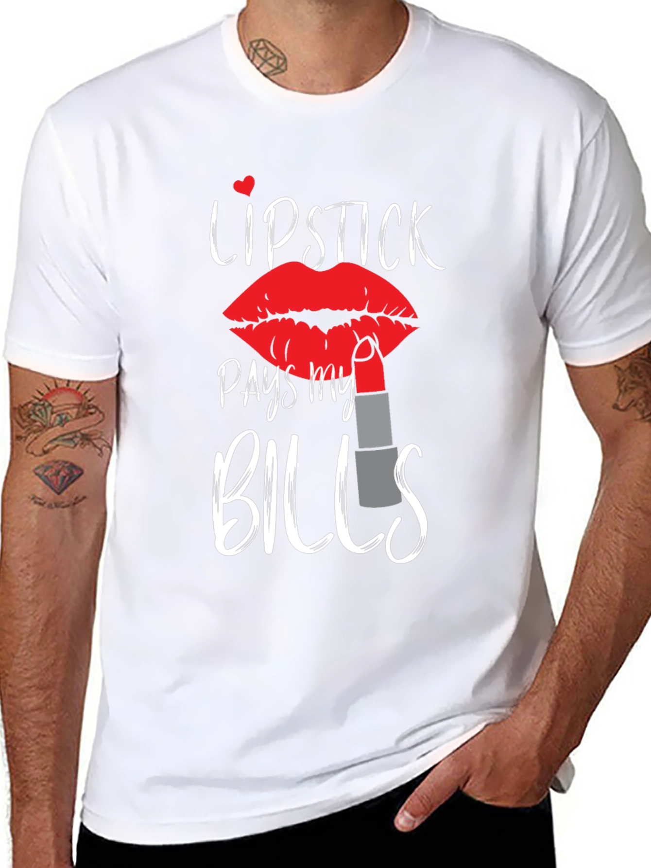 Black Lipstick Pays My Bills Graphic Tee view 8