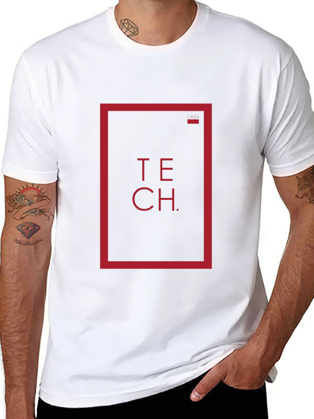 Black Tech Graphic Tee - Modern Style Shirt view 8