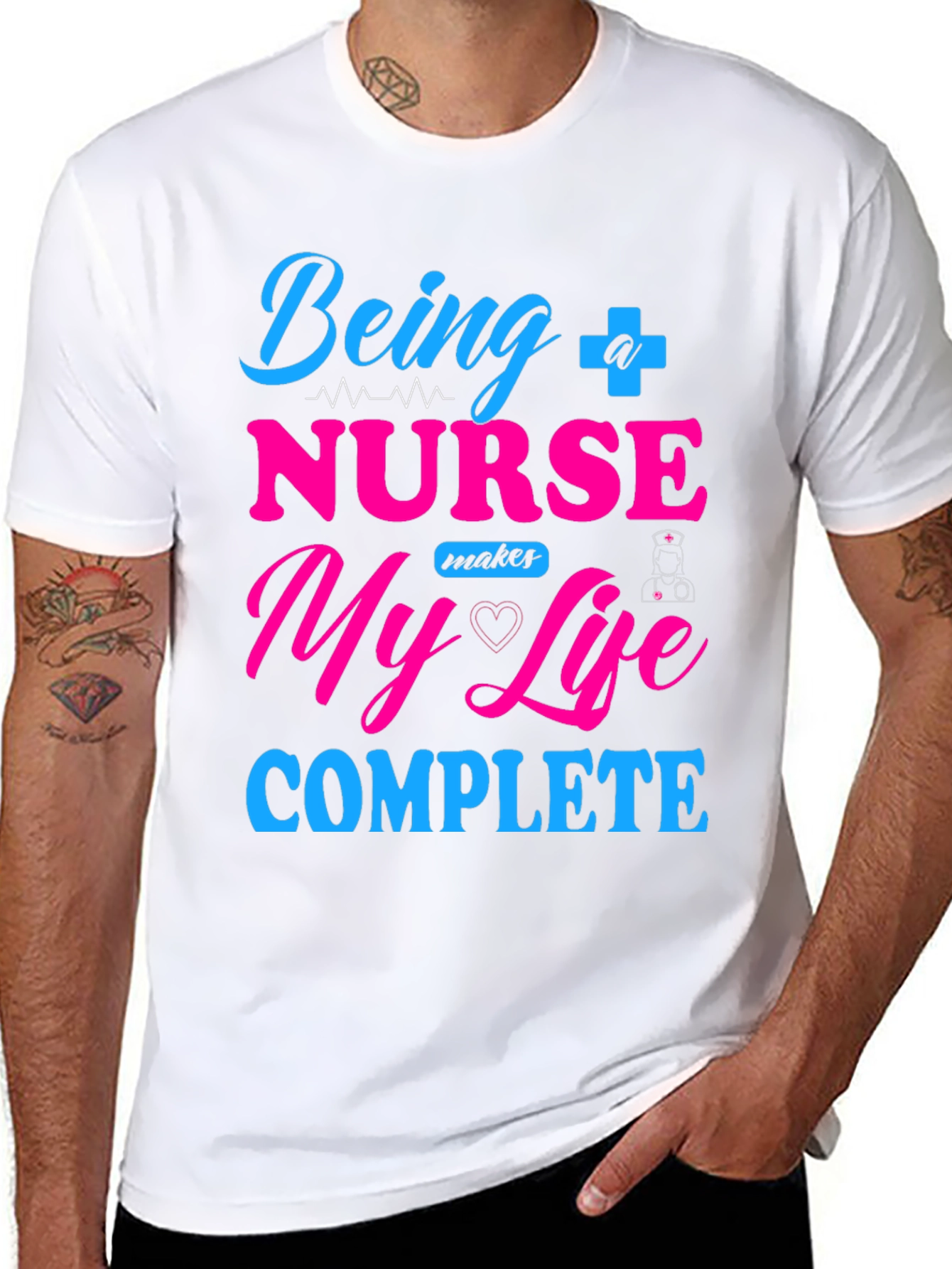 Black Nurse Life T-Shirt - Makes My Life Complete  view 8