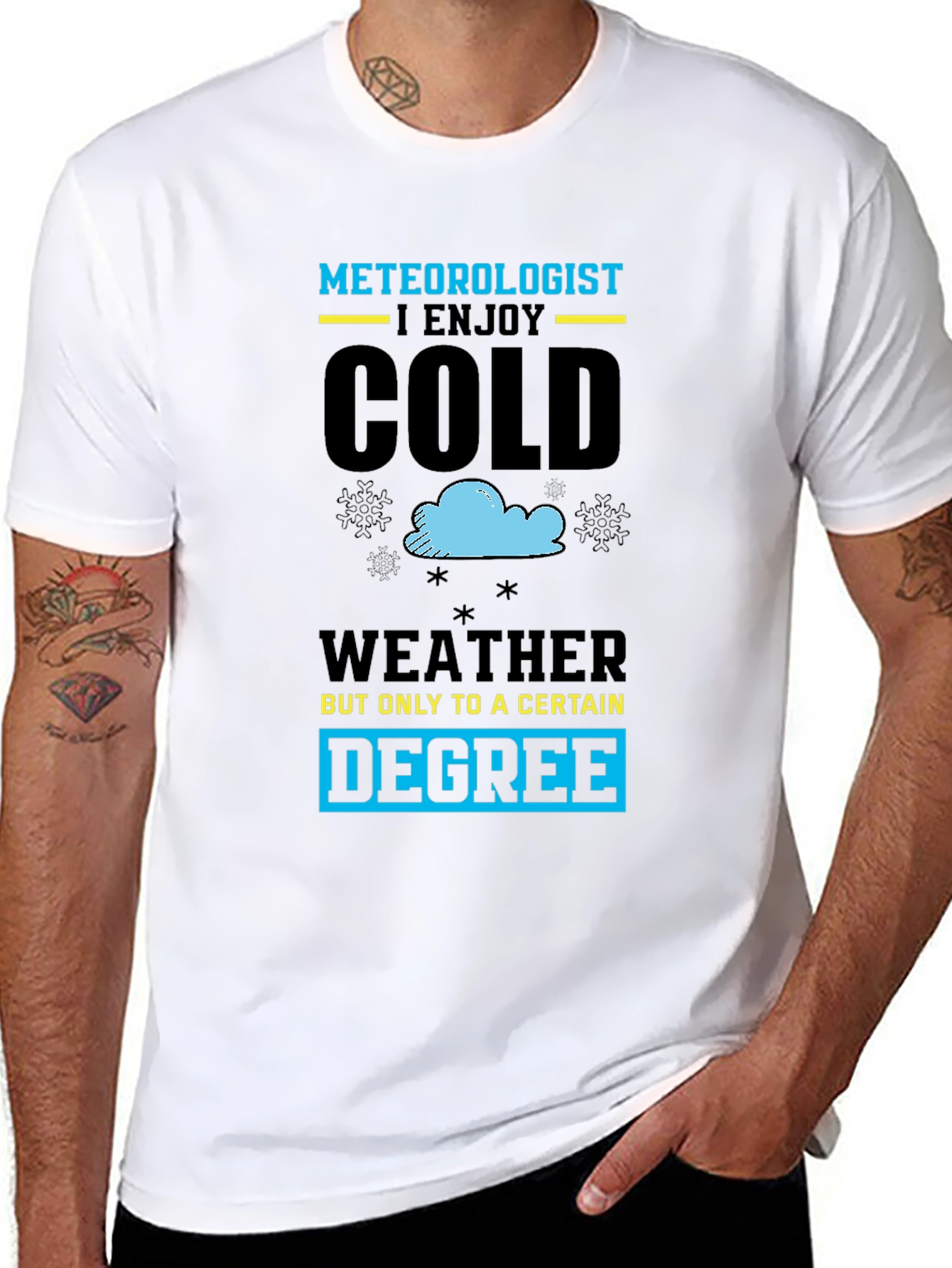 Black Meteorologist Cold Weather Graphic T-Shirt view 8