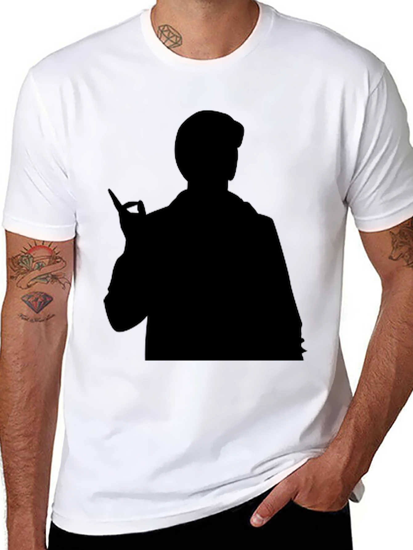 Black Silhouette Graphic Tee - Men's Black T-Shirt view 8