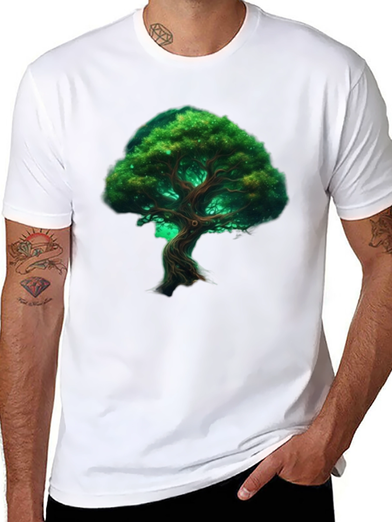 Black Mystic Tree Graphic Tee view 8
