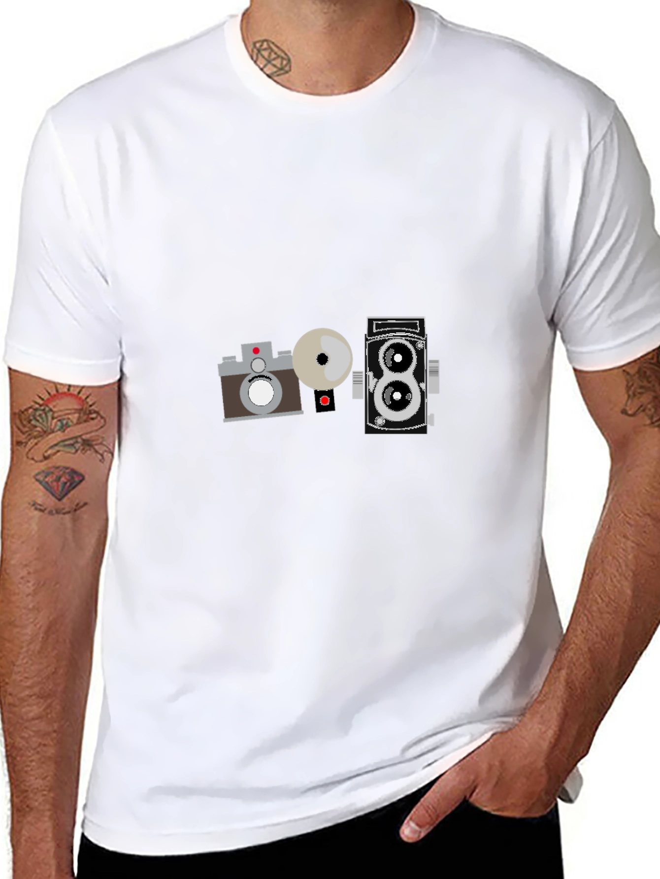Black Vintage Camera Graphic Tee - Classic Style view 8