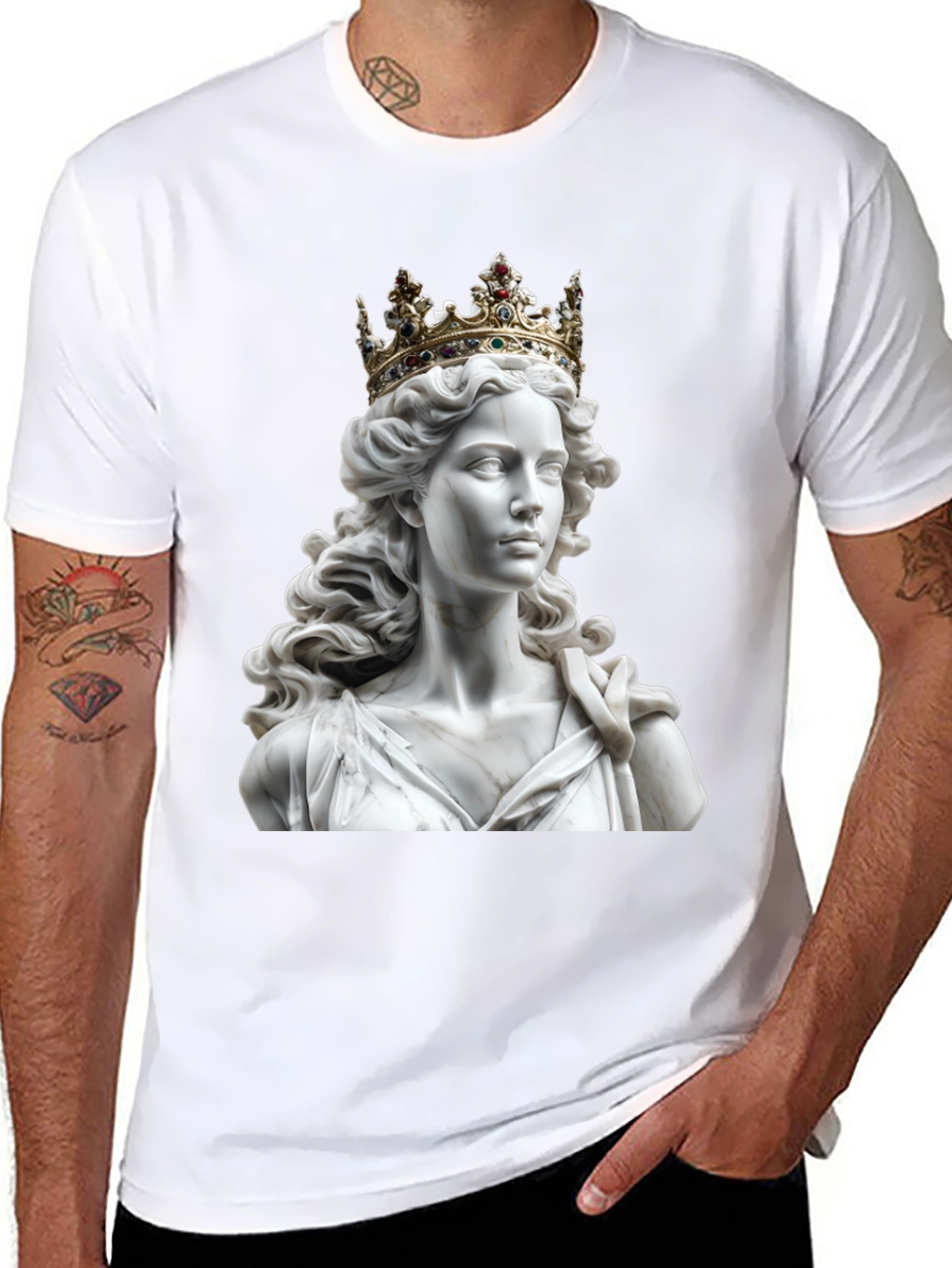 Black Statue Queen Graphic Tee - Regal Style view 8