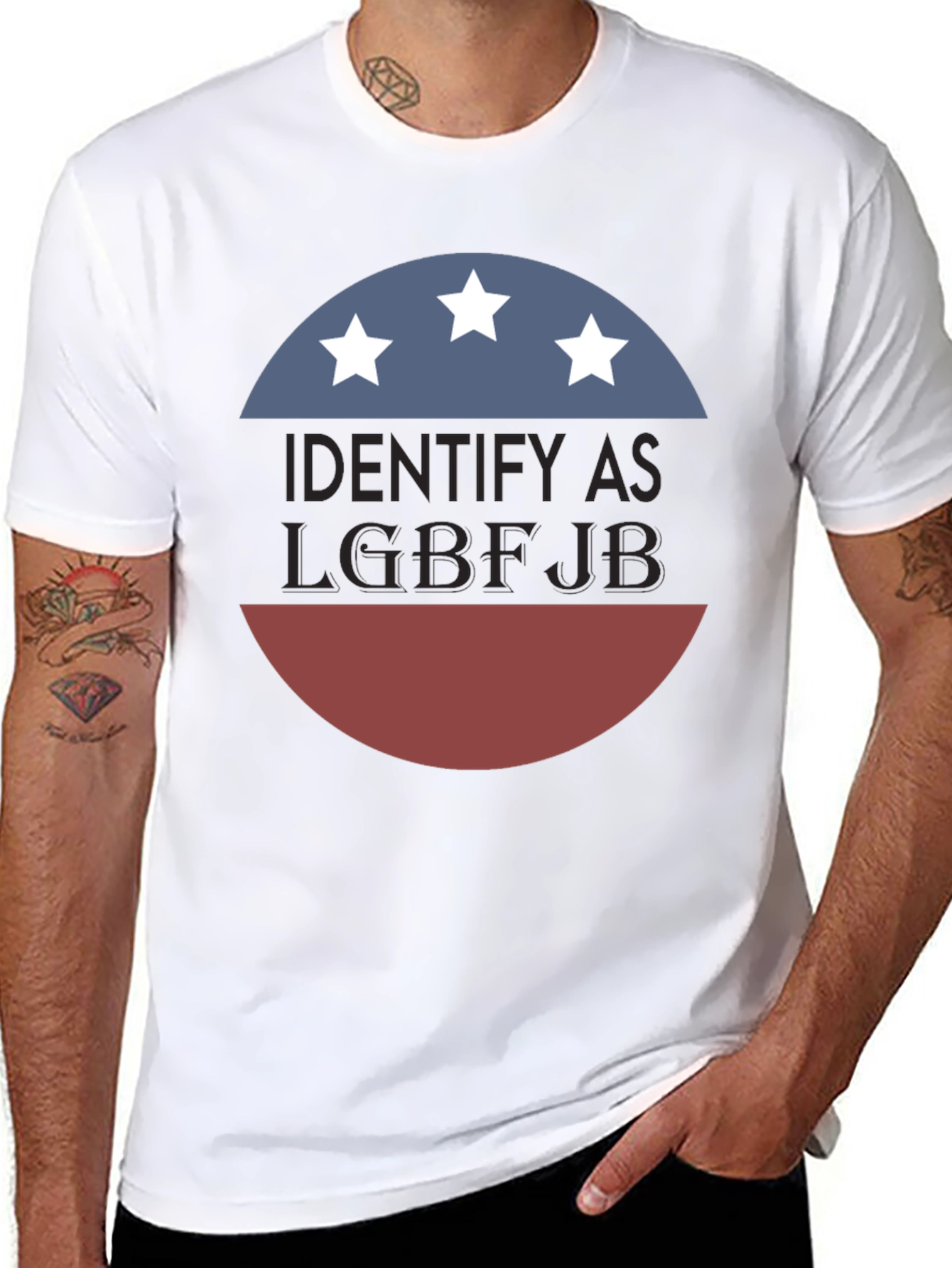 Black Identify As LGBFJB T-Shirt view 8