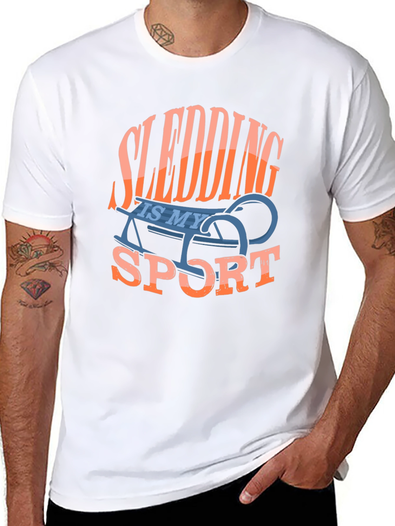 Black Sledding Is My Sport Graphic Tee view 8
