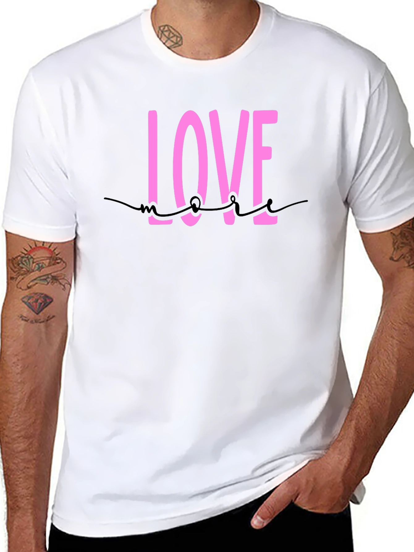 Black Love More Black Cotton Graphic Tee view 8