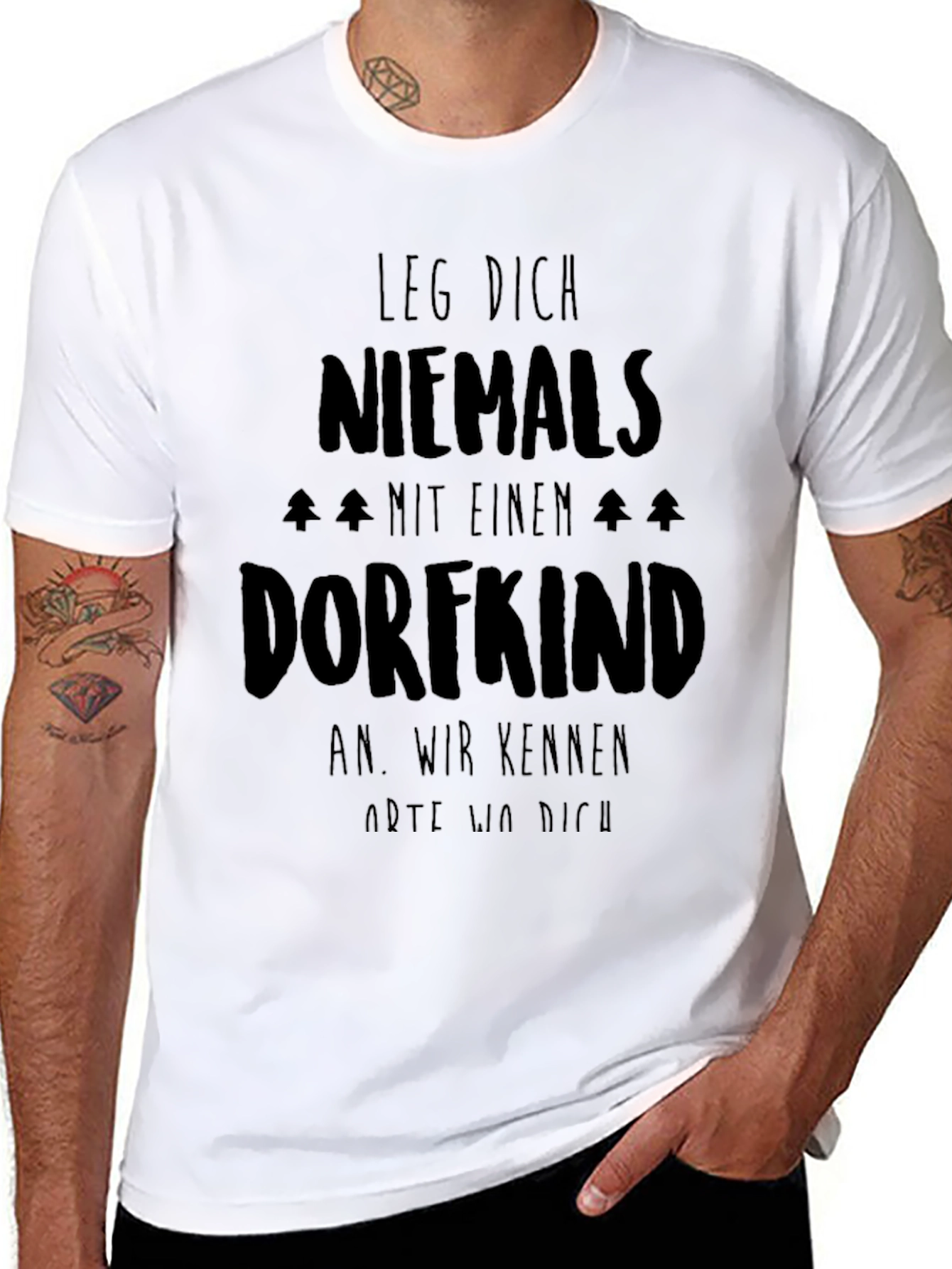 Black Leg Dich Niemals Dorfkind T-Shirt view 8