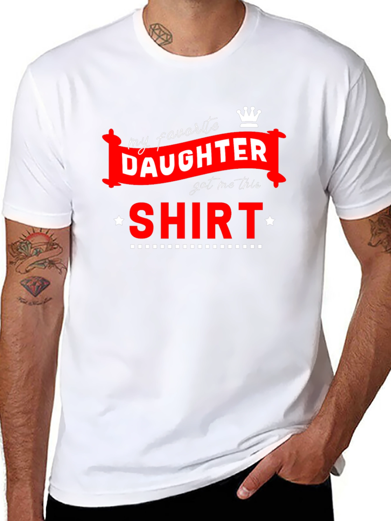 Black My Favorite Daughter T-Shirt Funny Dad Gift view 8