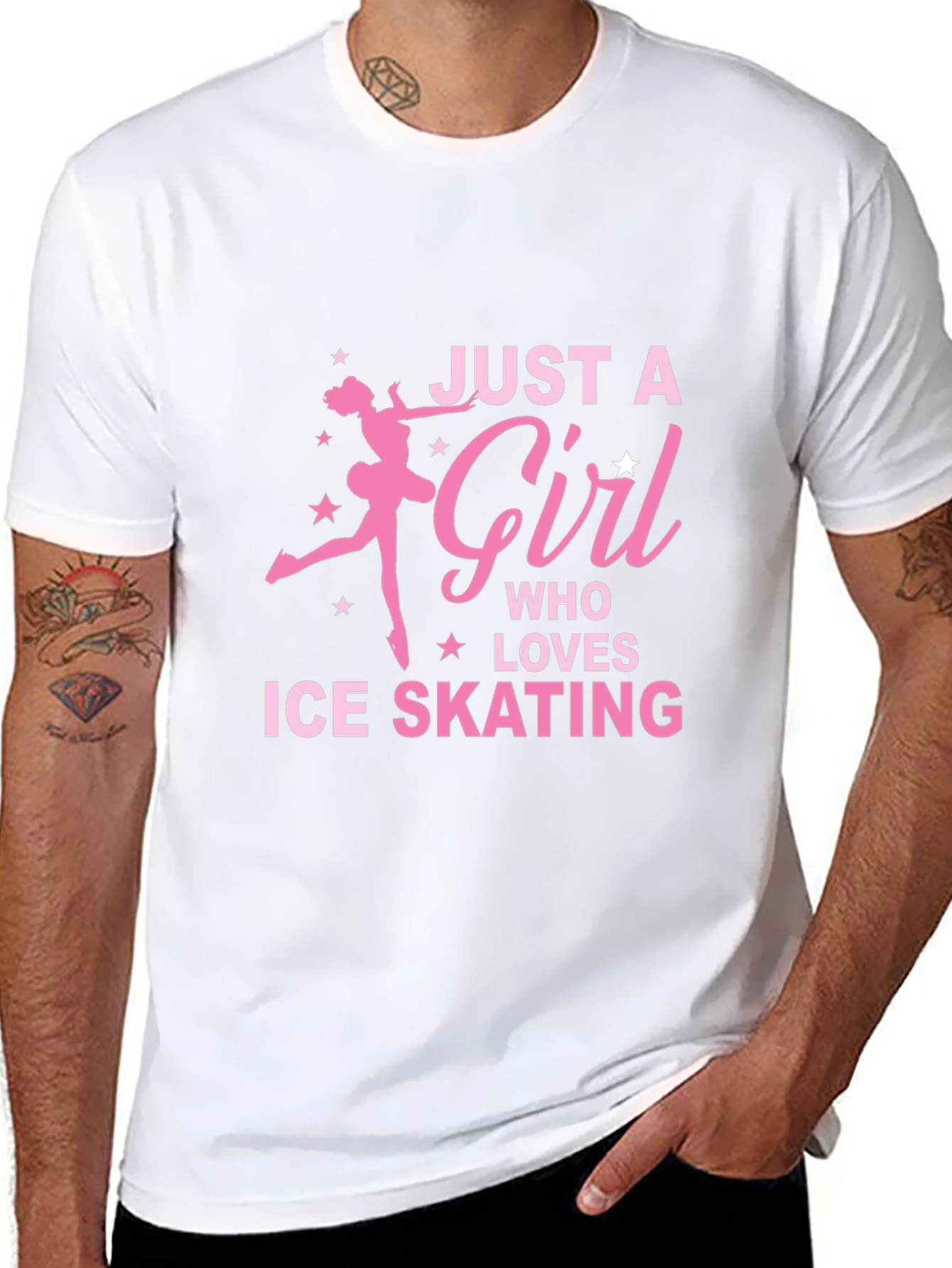 Black Ice Skating Girl's T-Shirt - Just a Girl Who Loves Skating view 8