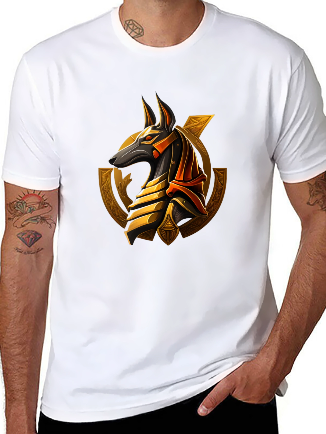 Black Anubis Graphic Black T-Shirt view 8