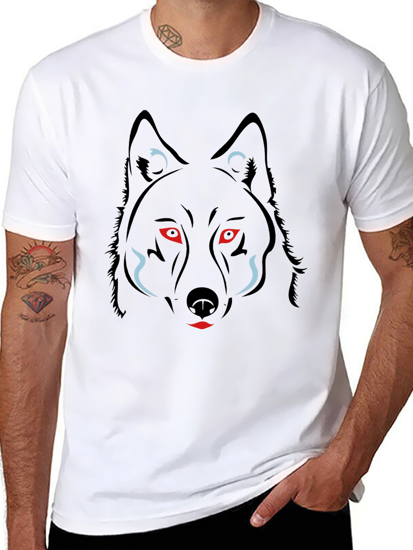 Black Black Wolf Graphic Tee - Men's Fashion view 8
