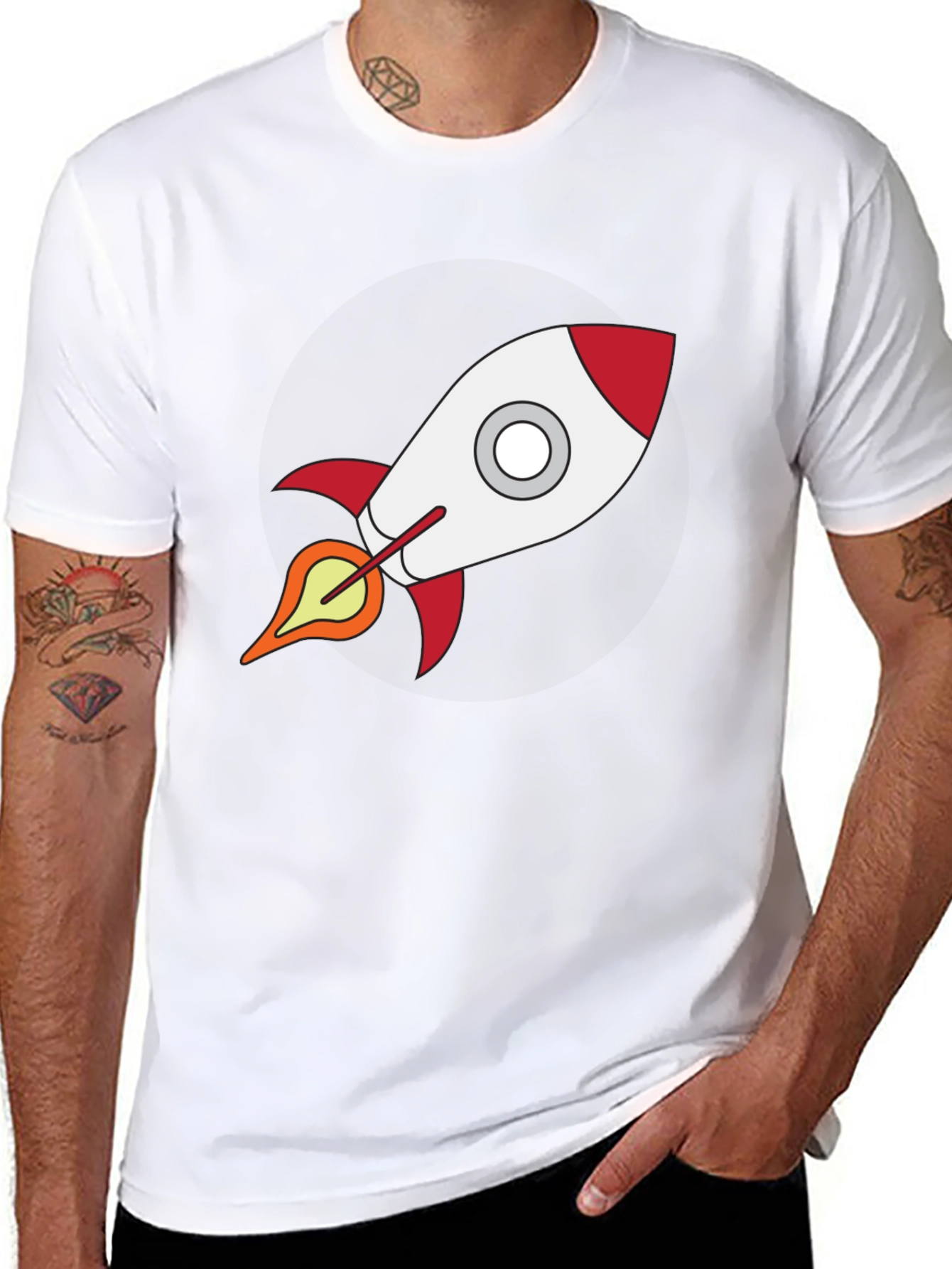 Black Rocket Graphic Black T-Shirt view 8