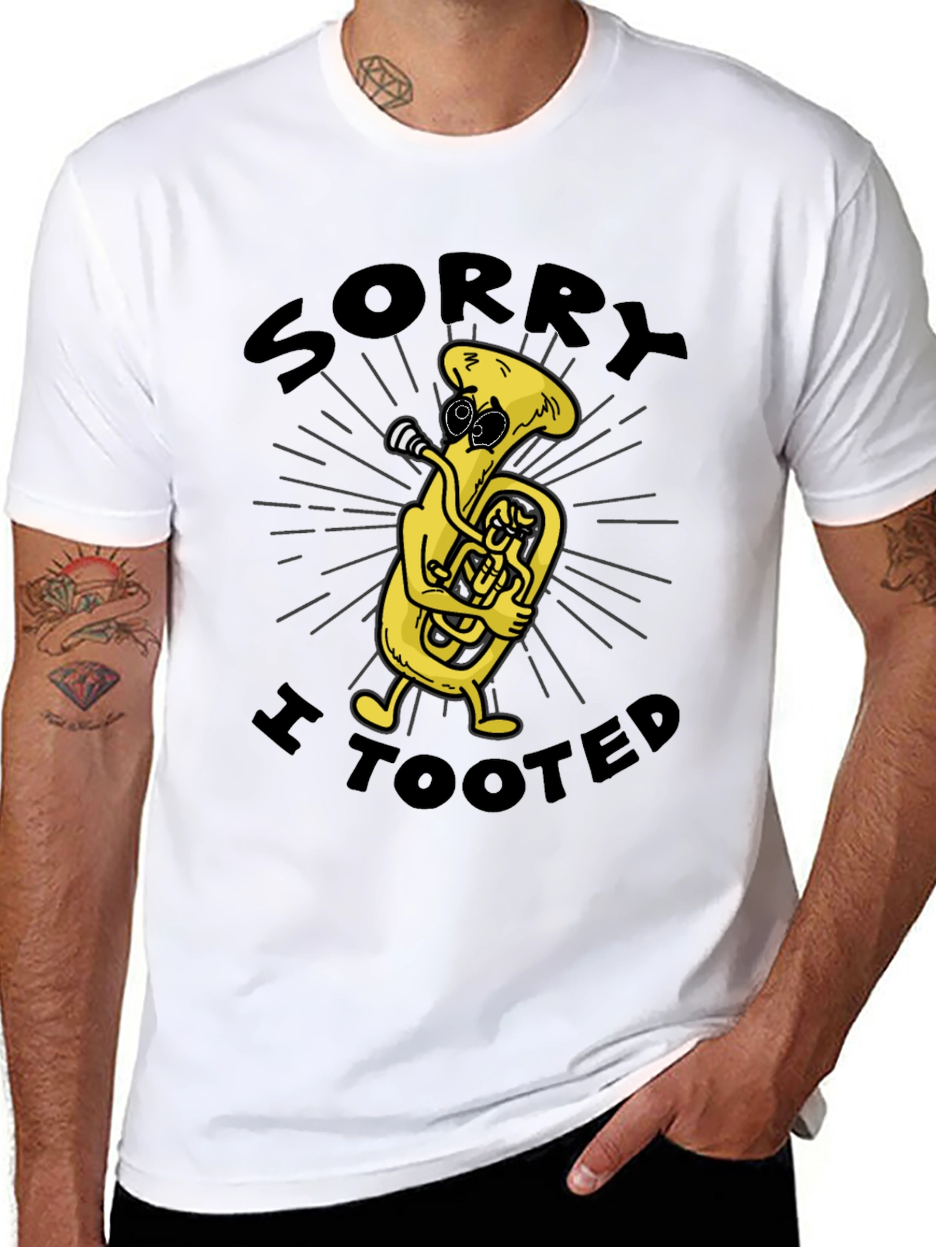 Black Sorry I Tooted Tuba T-Shirt view 8