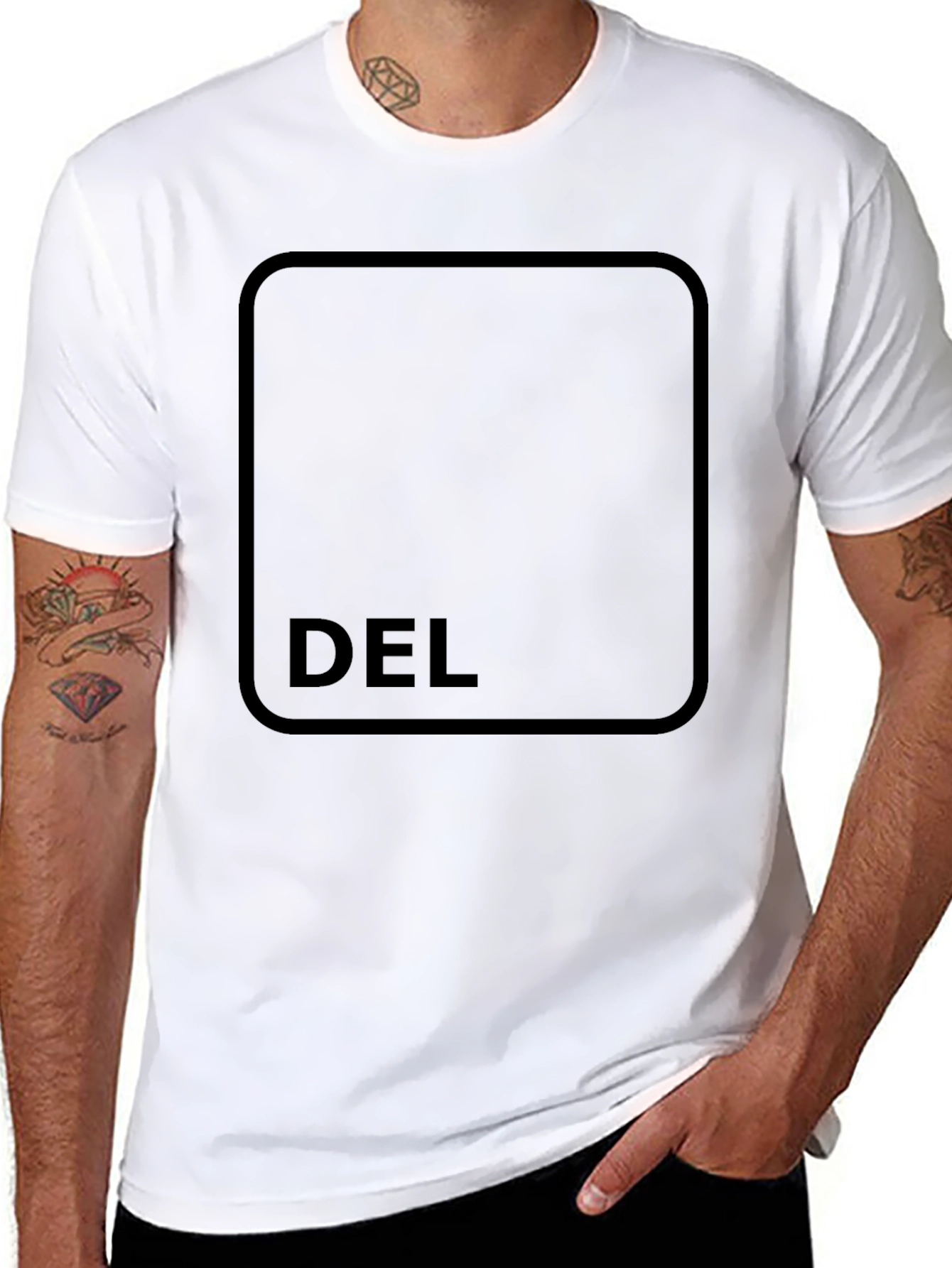 Black DEL Key Graphic Tee - Soft Black T-Shirt view 8