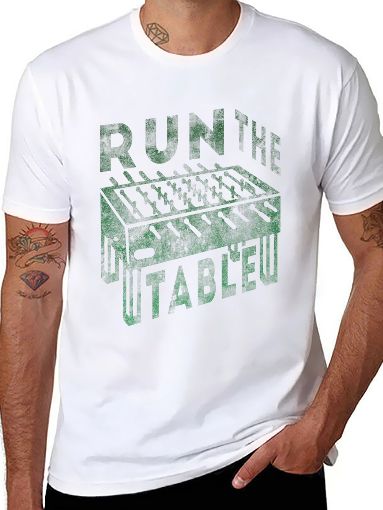 Black Run The Table Foosball Graphic Tee view 8