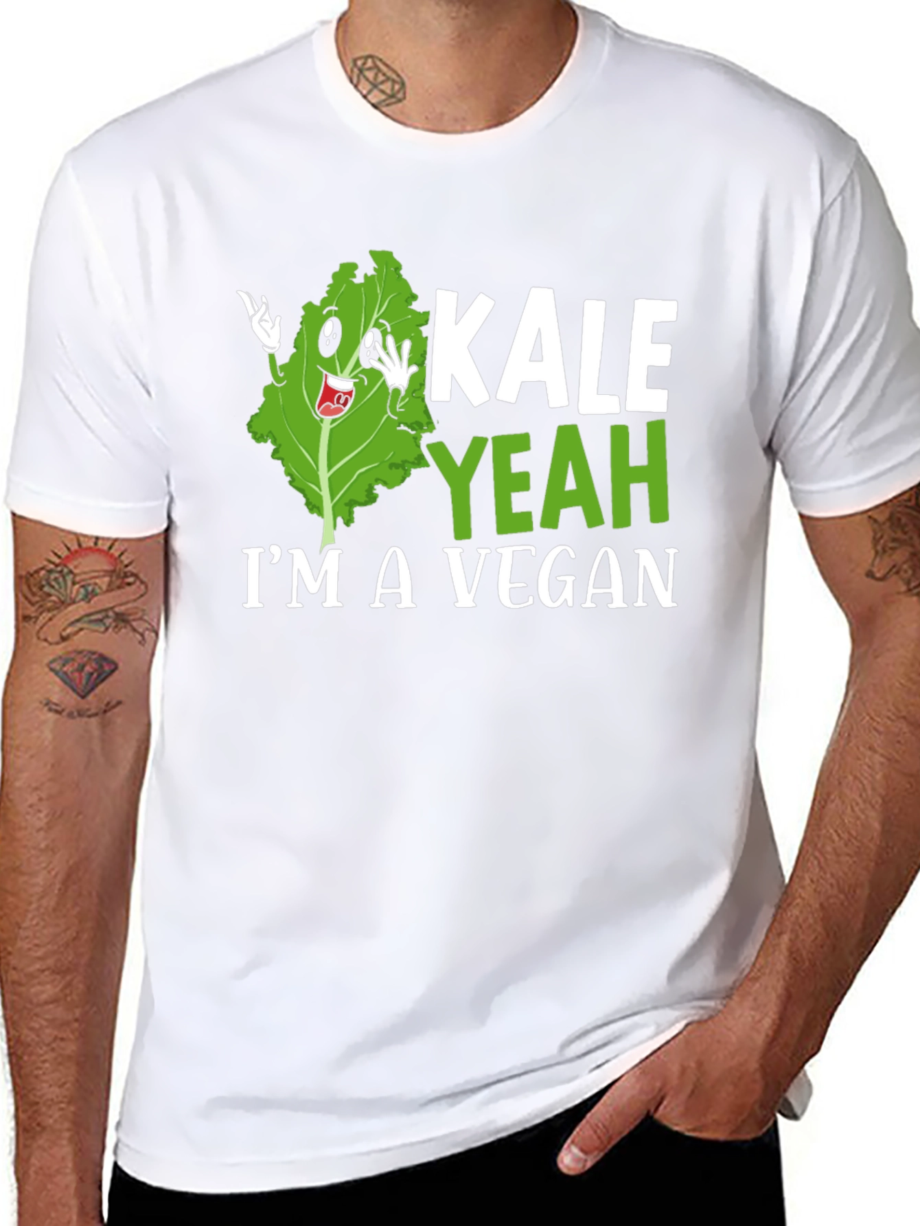 Black Kale Yeah I'm Vegan T-Shirt view 8