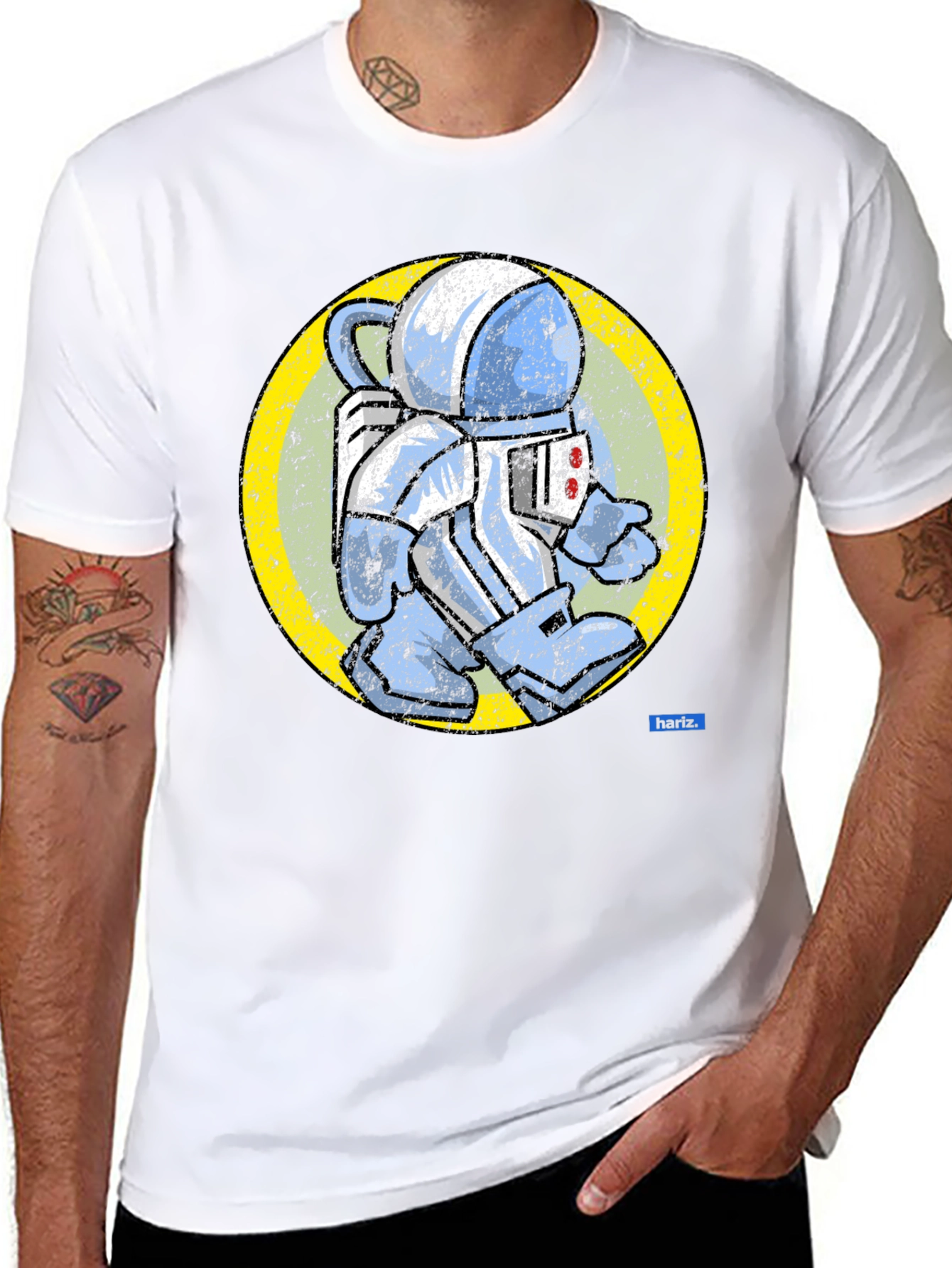 Black Retro Spaceman Graphic Tee - Vintage Astronaut T-Shirt view 8