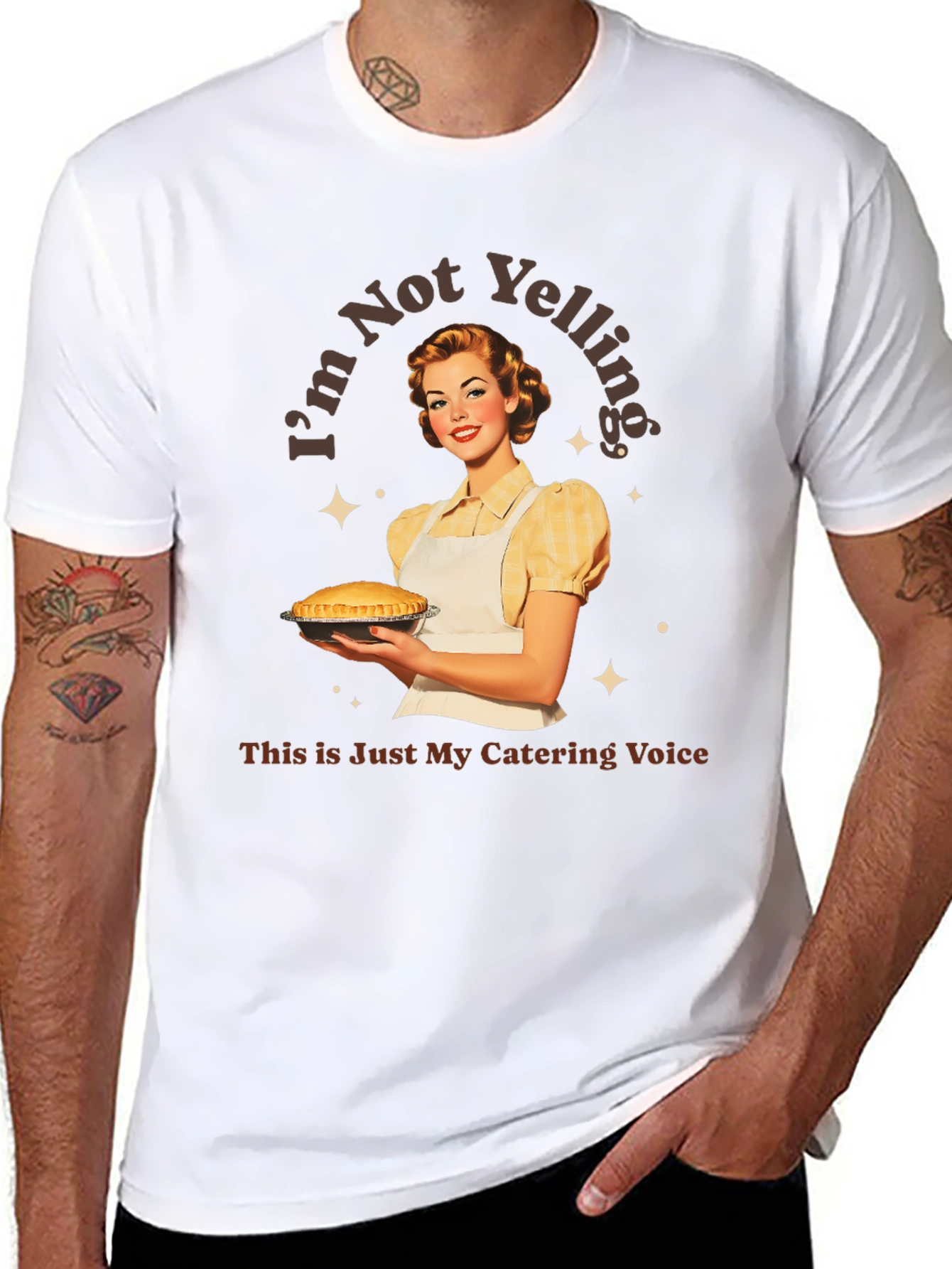 Black I'm Not Yelling Catering T-Shirt view 8