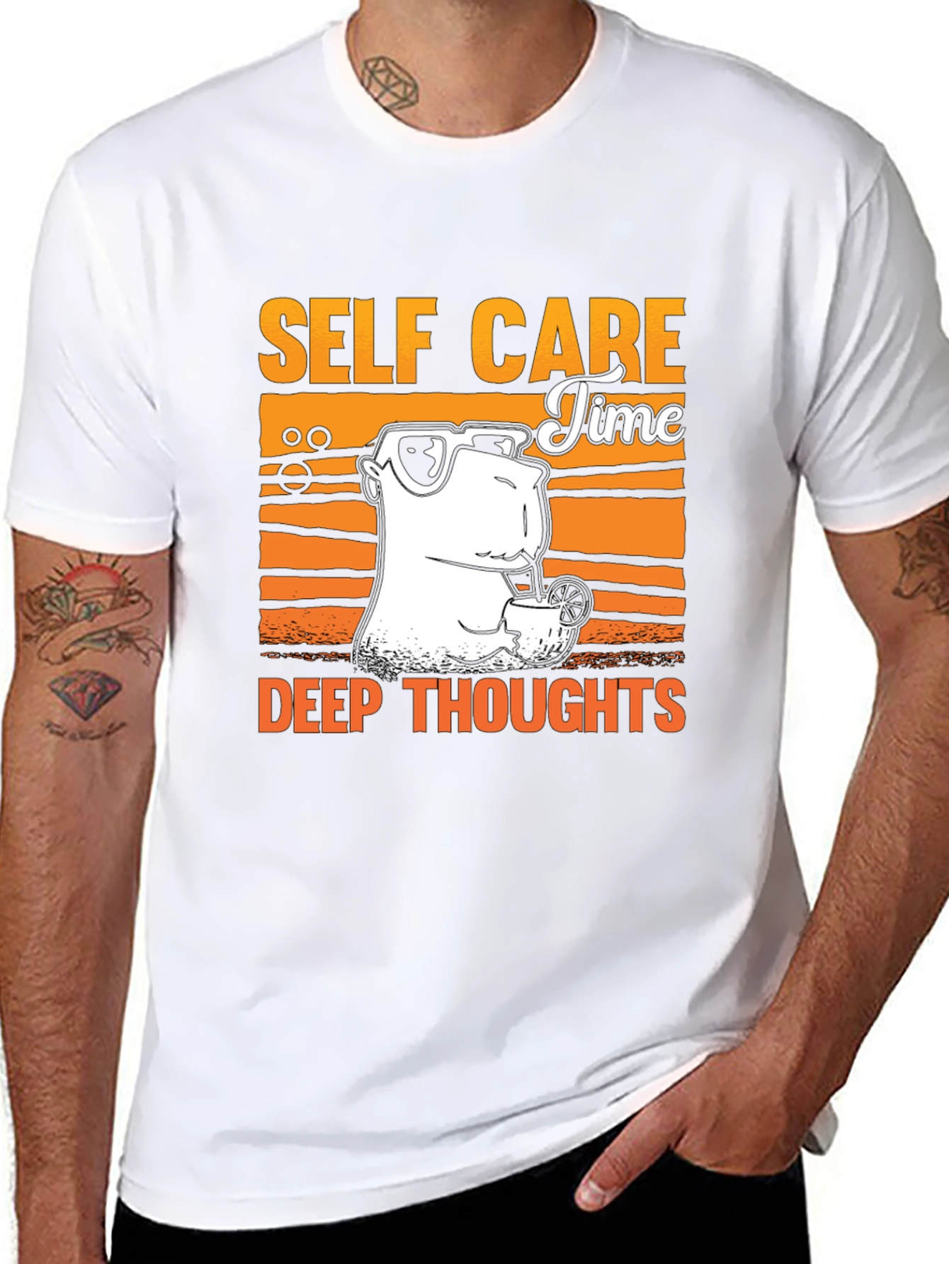 Black Self Care Time T-Shirt - Deep Thoughts Graphic Tee view 8
