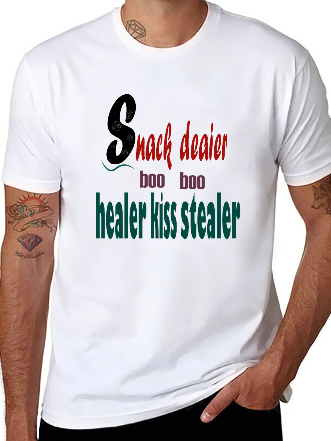 Black Snack Dealer Funny Graphic T-Shirt view 8