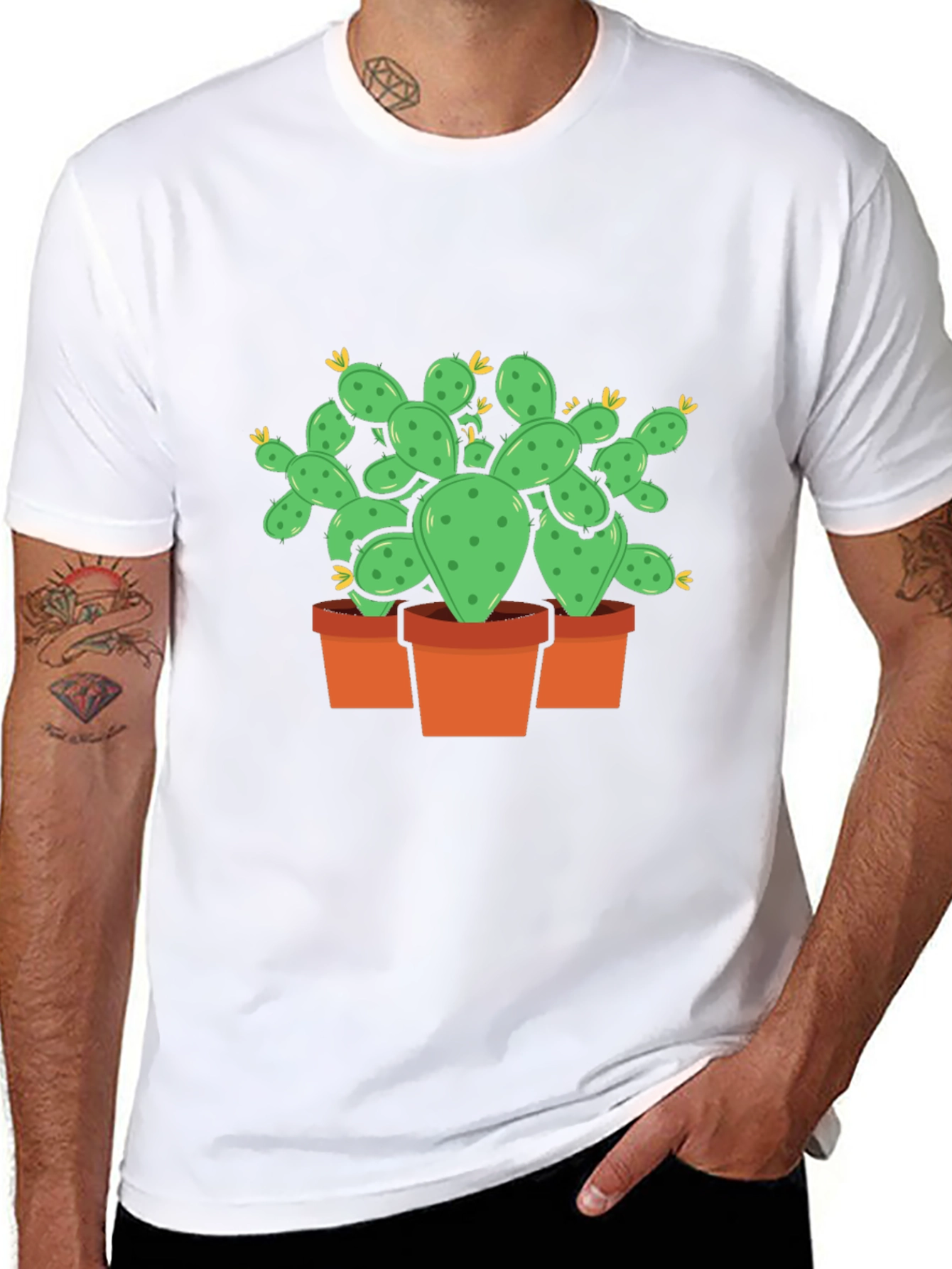 Black Cactus Plant Graphic T-Shirt - Trendy Desert Style view 8