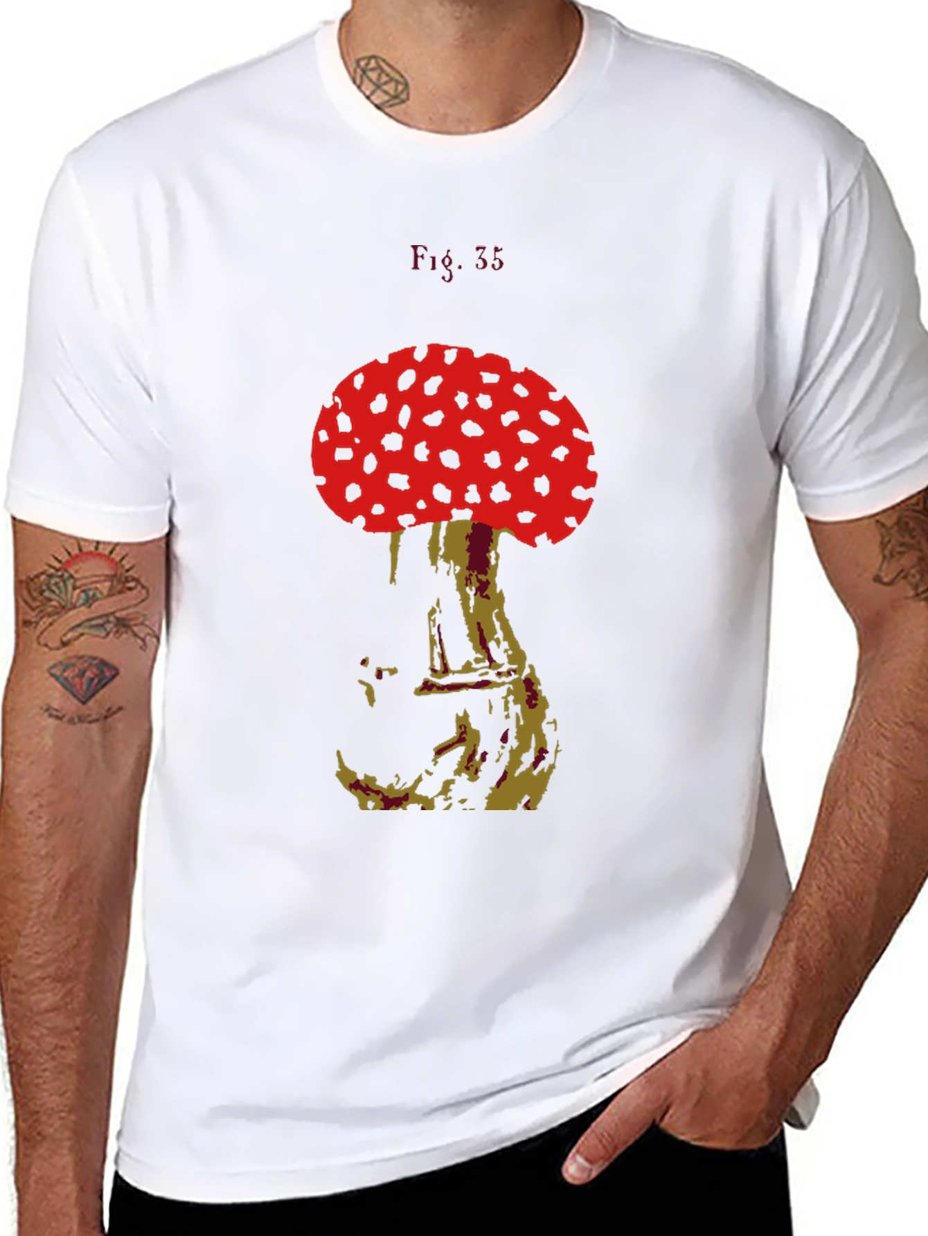 Black Mushroom Graphic Tee - Unique Design view 8