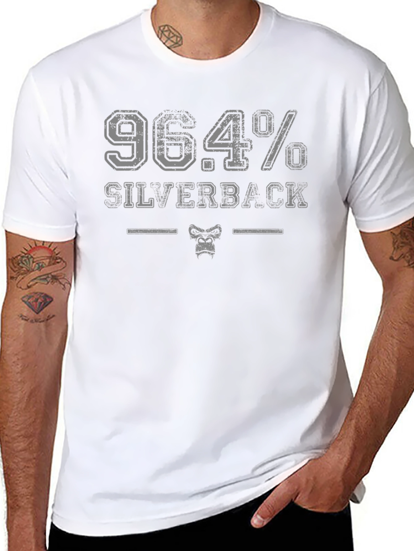 Black 96.4% Silverback Gorilla Graphic Tee view 8
