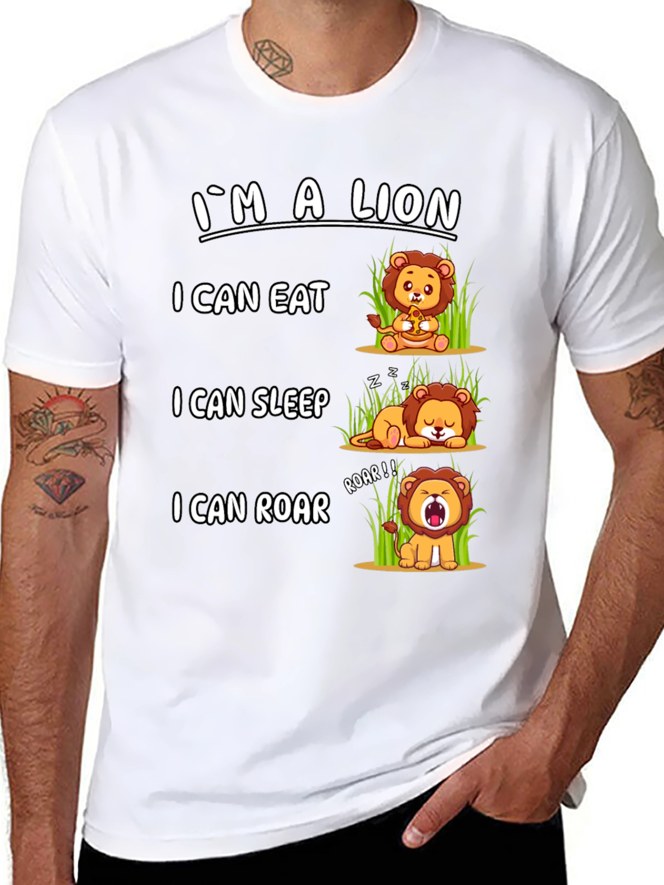Black I'm a Lion T-Shirt view 8