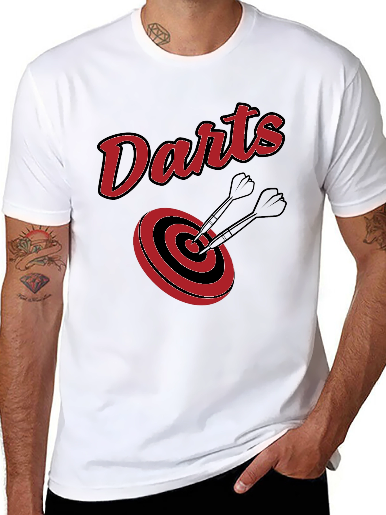 Black Darts Target Graphic Tee - Black Cotton T-Shirt view 8