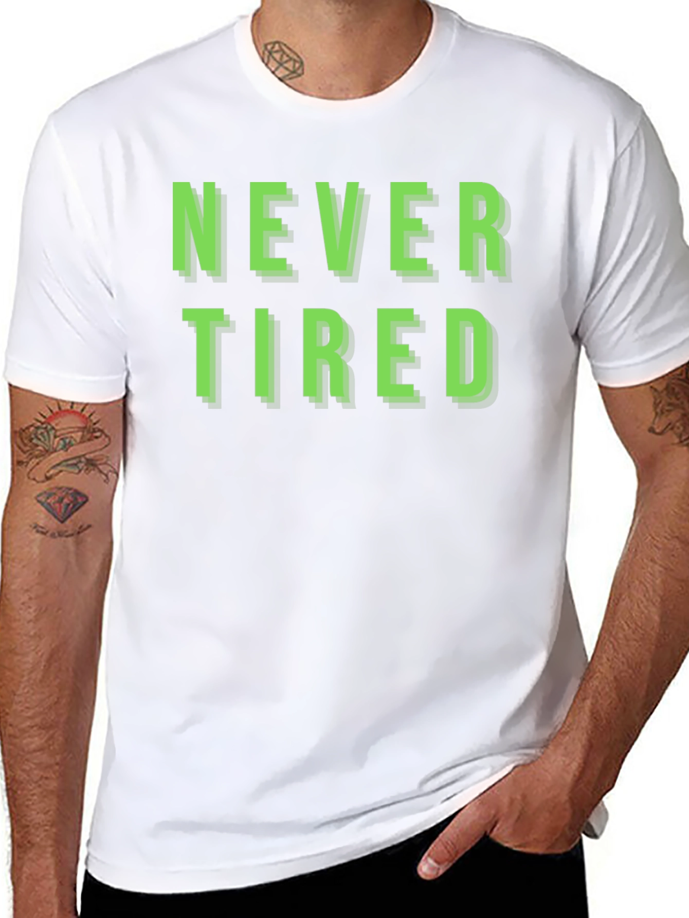 Black Never Tired Graphic T-Shirt - Black view 8