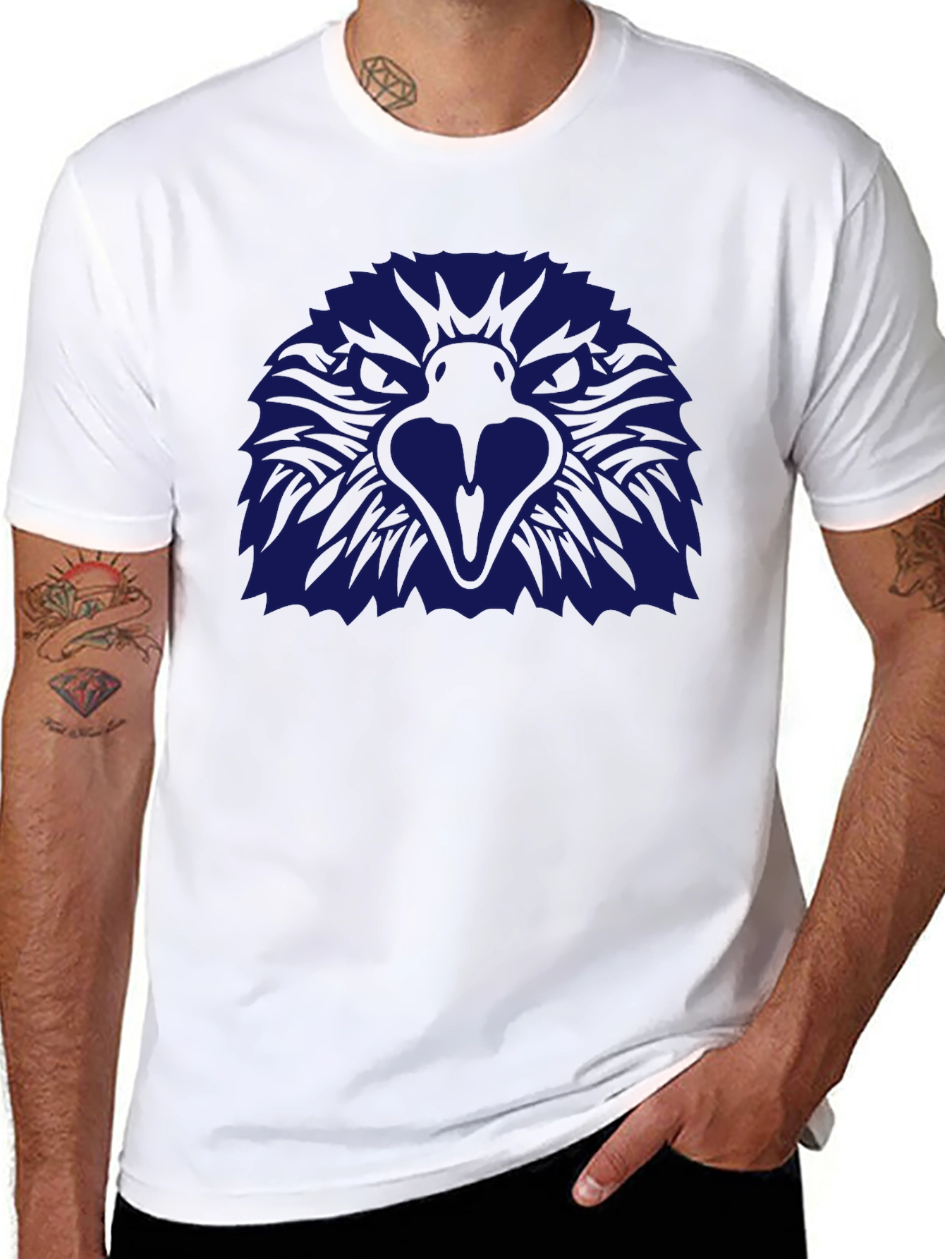 Black Eagle Graphic Print T-Shirt - Black view 8