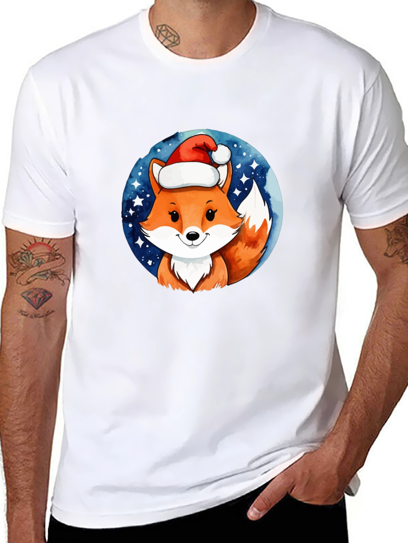 Black Festive Fox Tee - Holiday Cheer! view 8