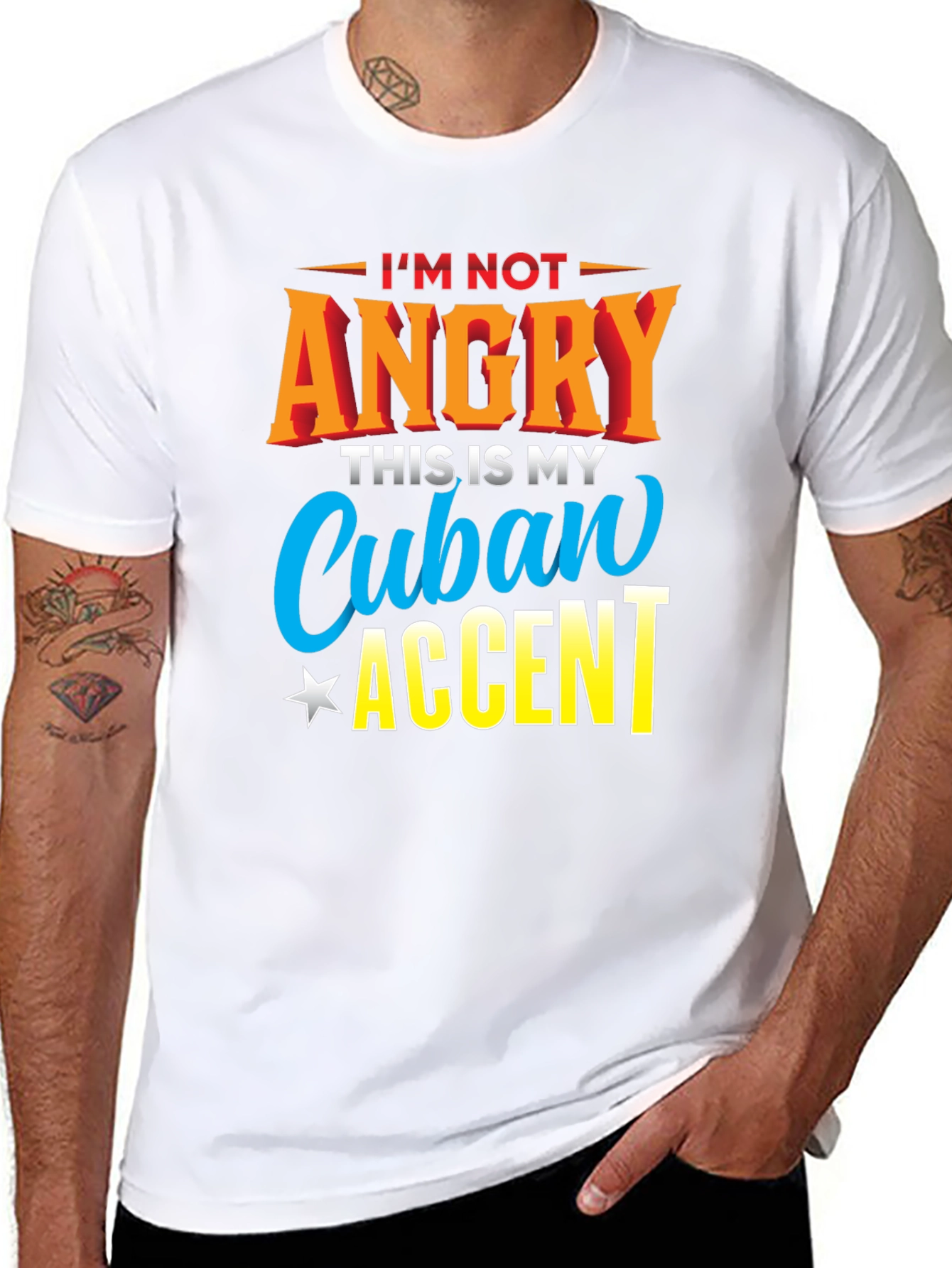 Black Cuban Accent T-Shirt - Humorous Graphic Tee view 8