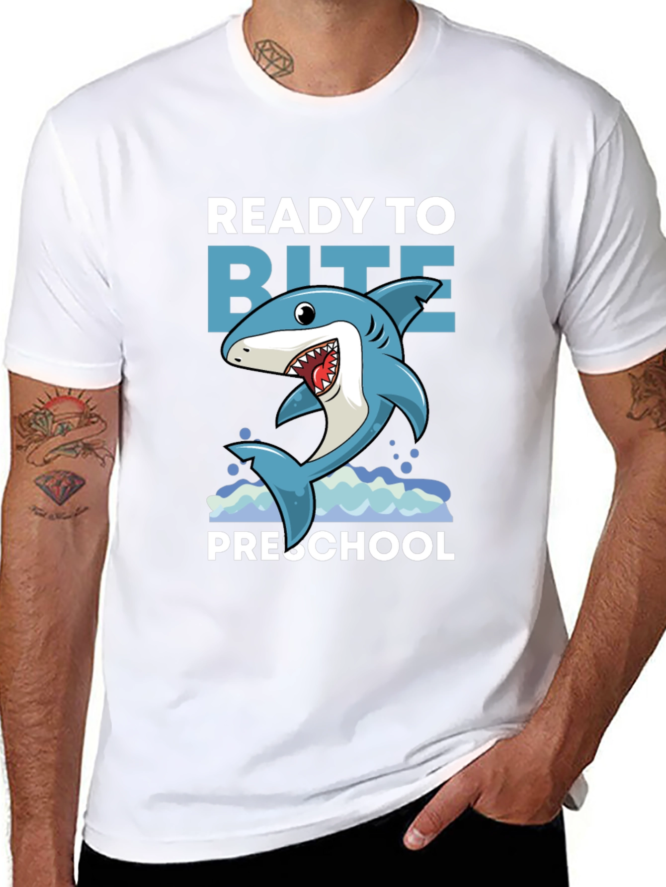 Black Ready to Bite Preschool Shark Tee view 8