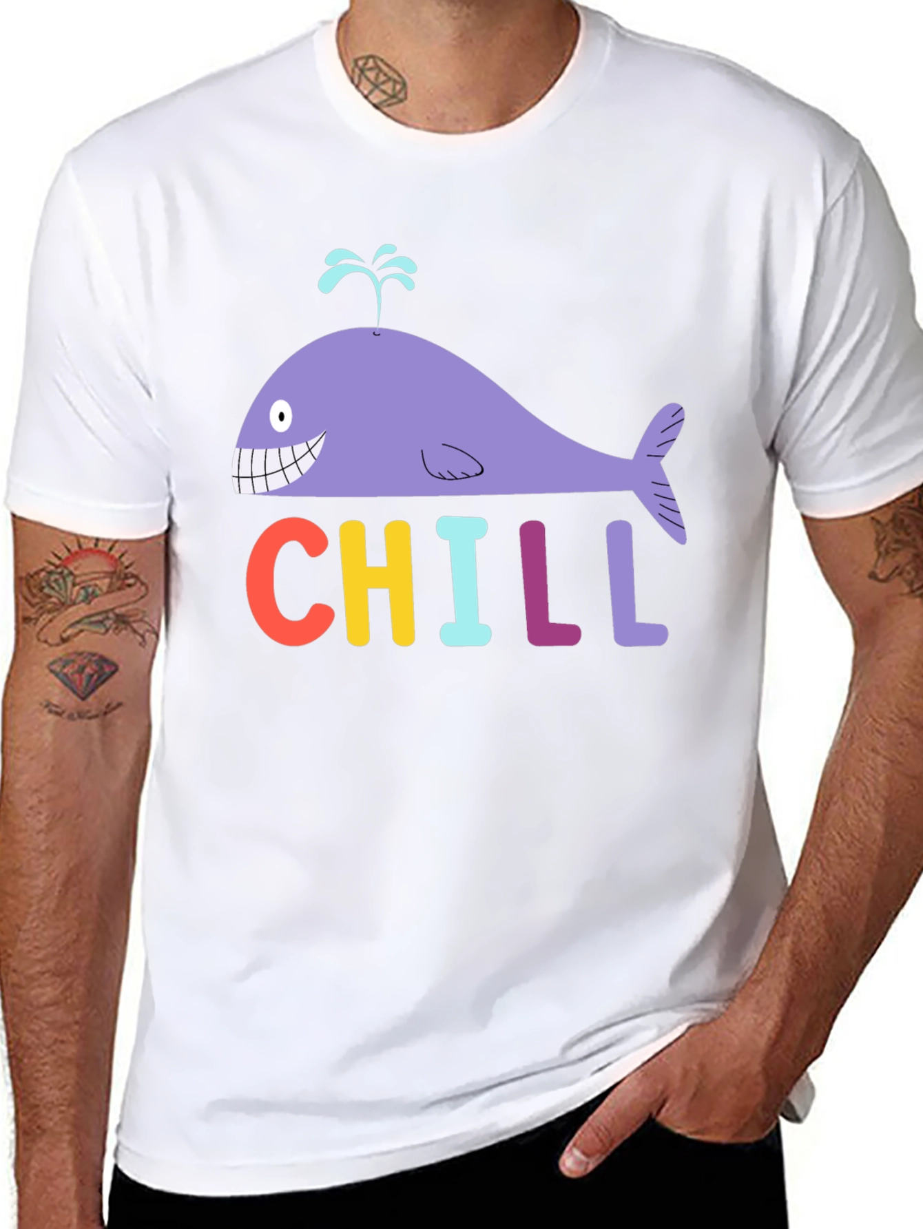 Black Chill Whale Graphic Tee - Unisex view 8