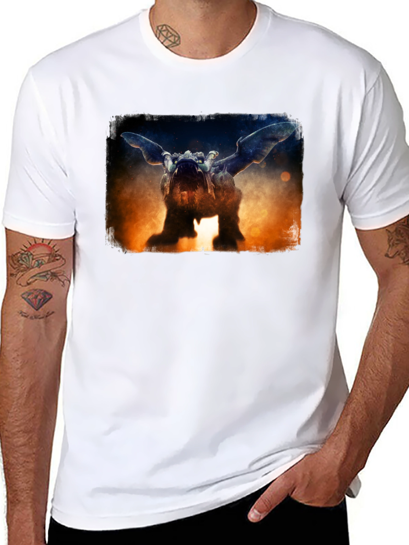 Black Gargoyle Graphic Black T-Shirt view 8