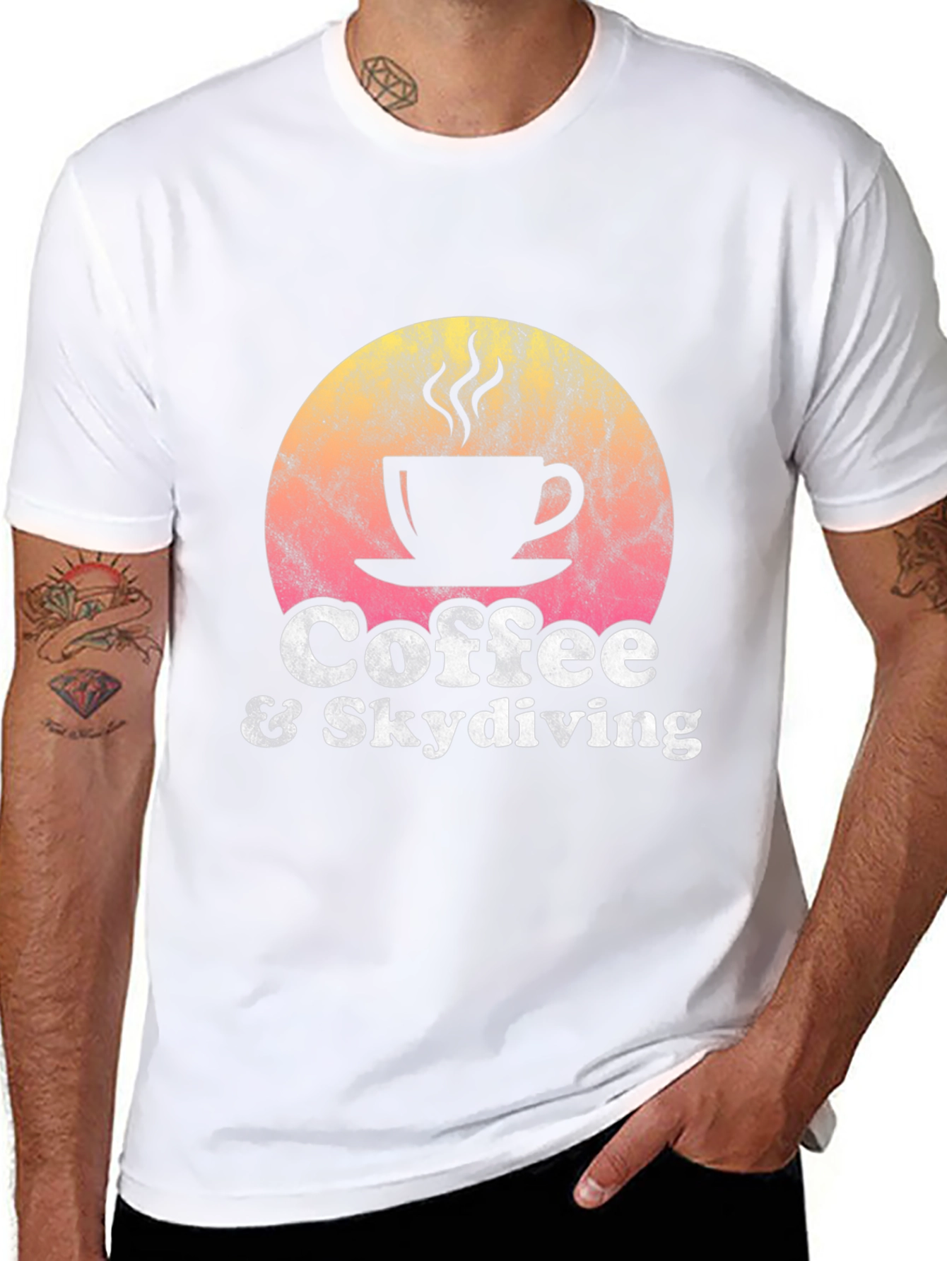 Black Coffee & Skydiving Graphic T-Shirt view 8