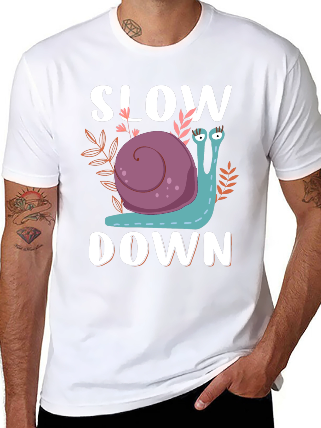 Black Slow Down Snail Graphic T-Shirt view 8