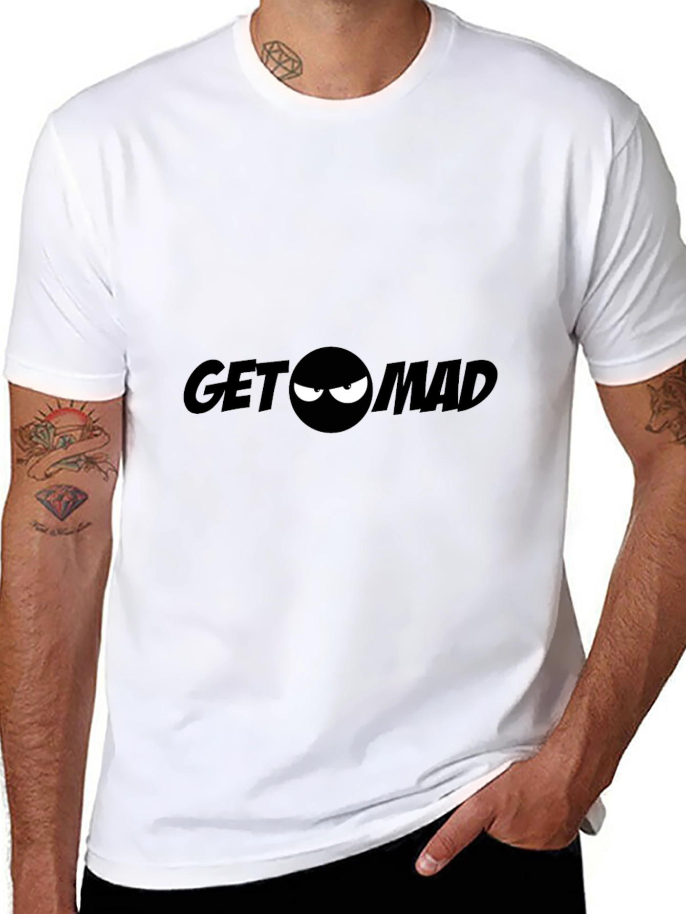 Black Get Mad Graphic Tee - Black Crew Neck T-Shirt view 8