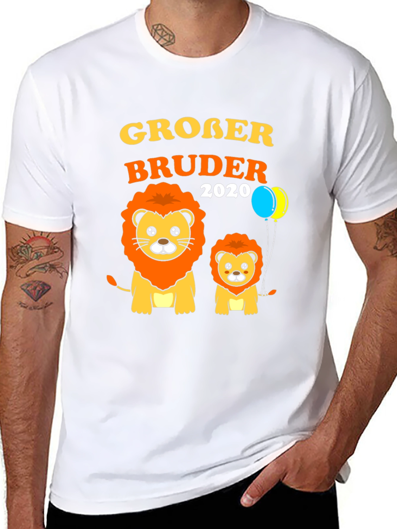 Black Großer Bruder 2020 Lion Graphic Tee view 8