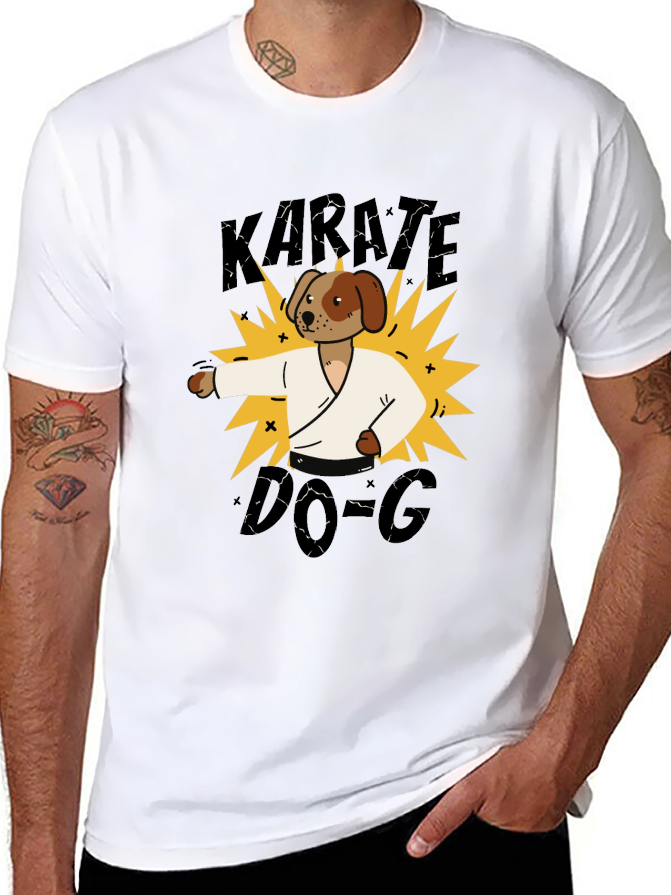 Black Karate Dog T-Shirt - Martial Arts Fun! view 8