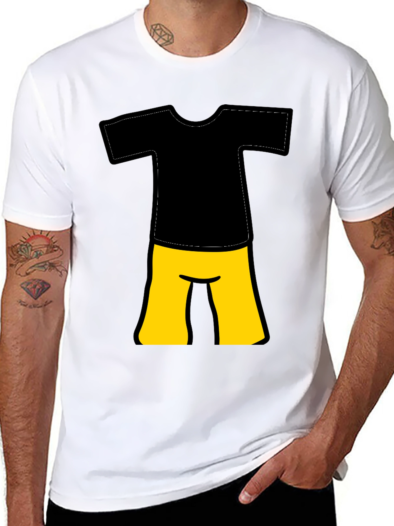 Black Black Cartoon Outfit T-Shirt view 8