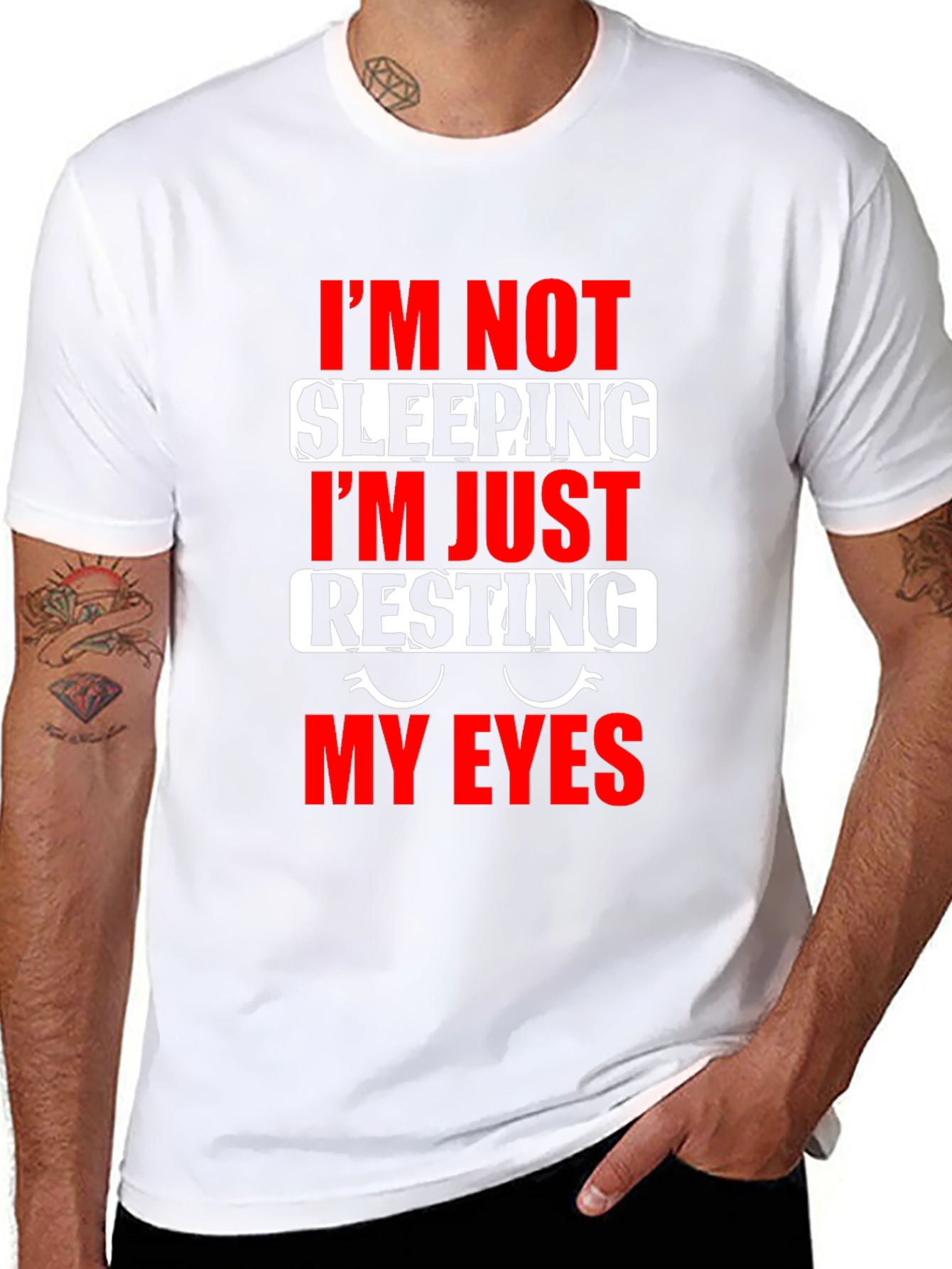 Black Funny "Resting My Eyes" Graphic T-Shirt view 8
