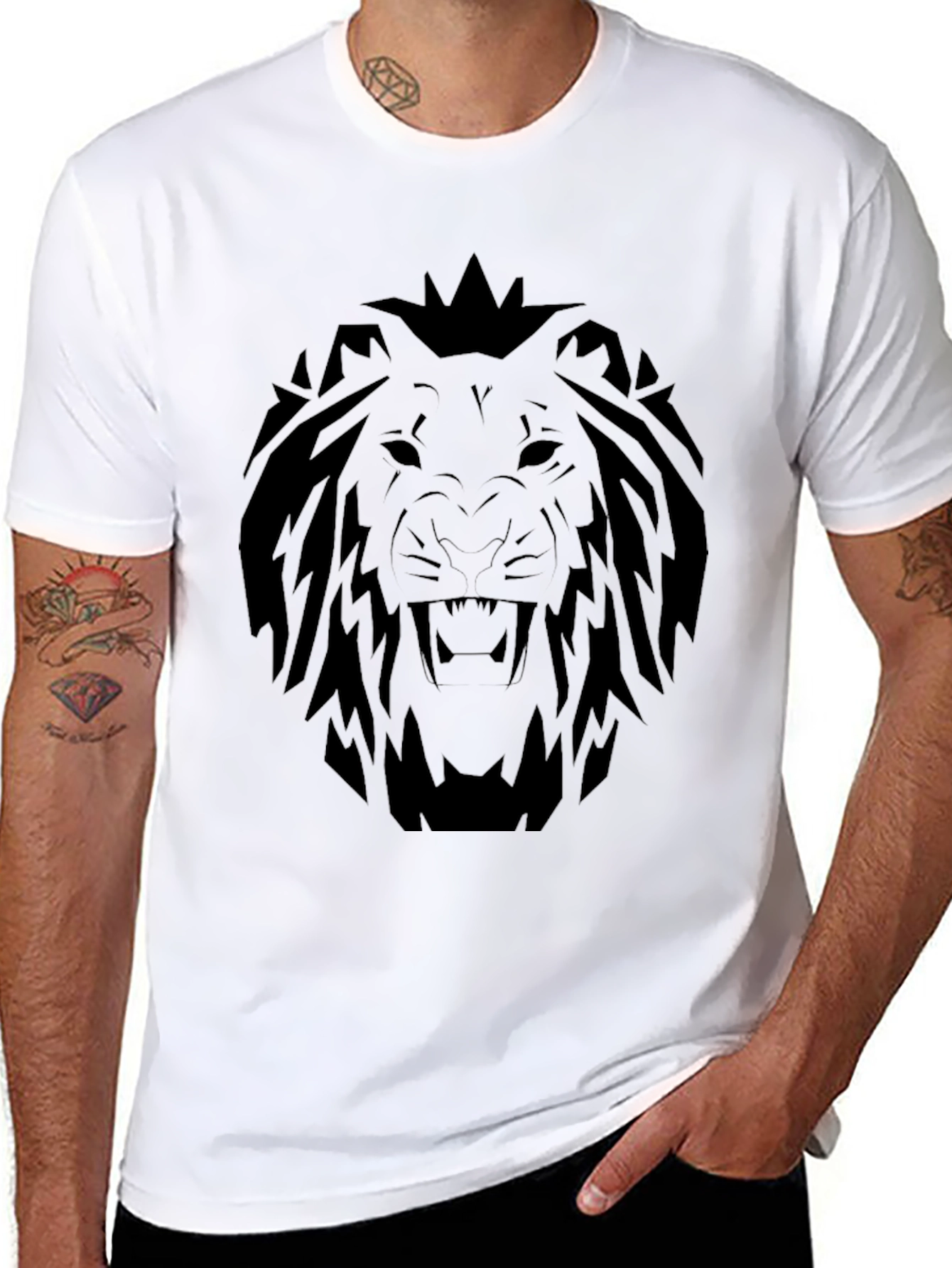Black Lion Graphic T-Shirt - Bold Black Tee view 8